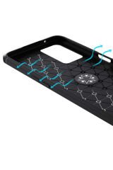 A36 Kılıf GZST Ravel Silikon Kapak - Siyah-Rose Gold Siyah-Rose Gold