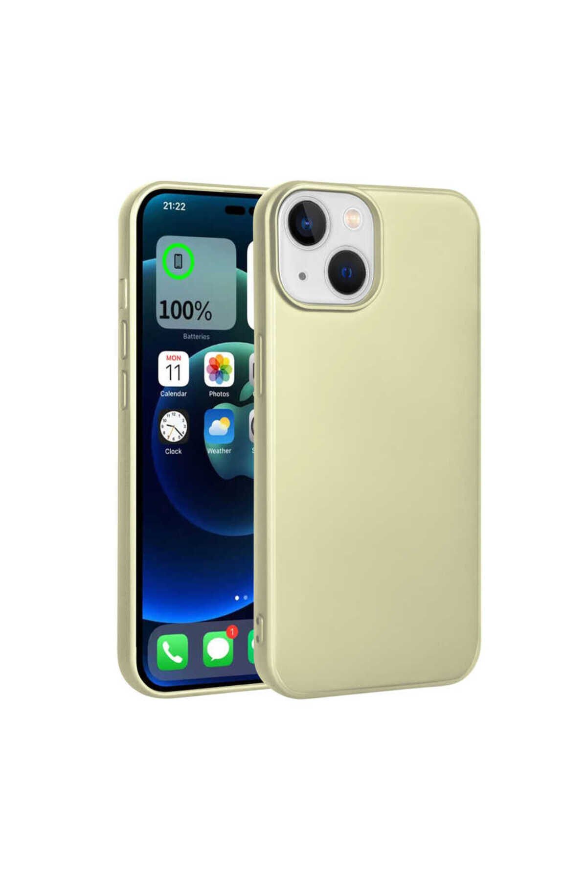 iPhone 14 Plus Uyumlu BSAY Premier Silikon Kılıf-Gold