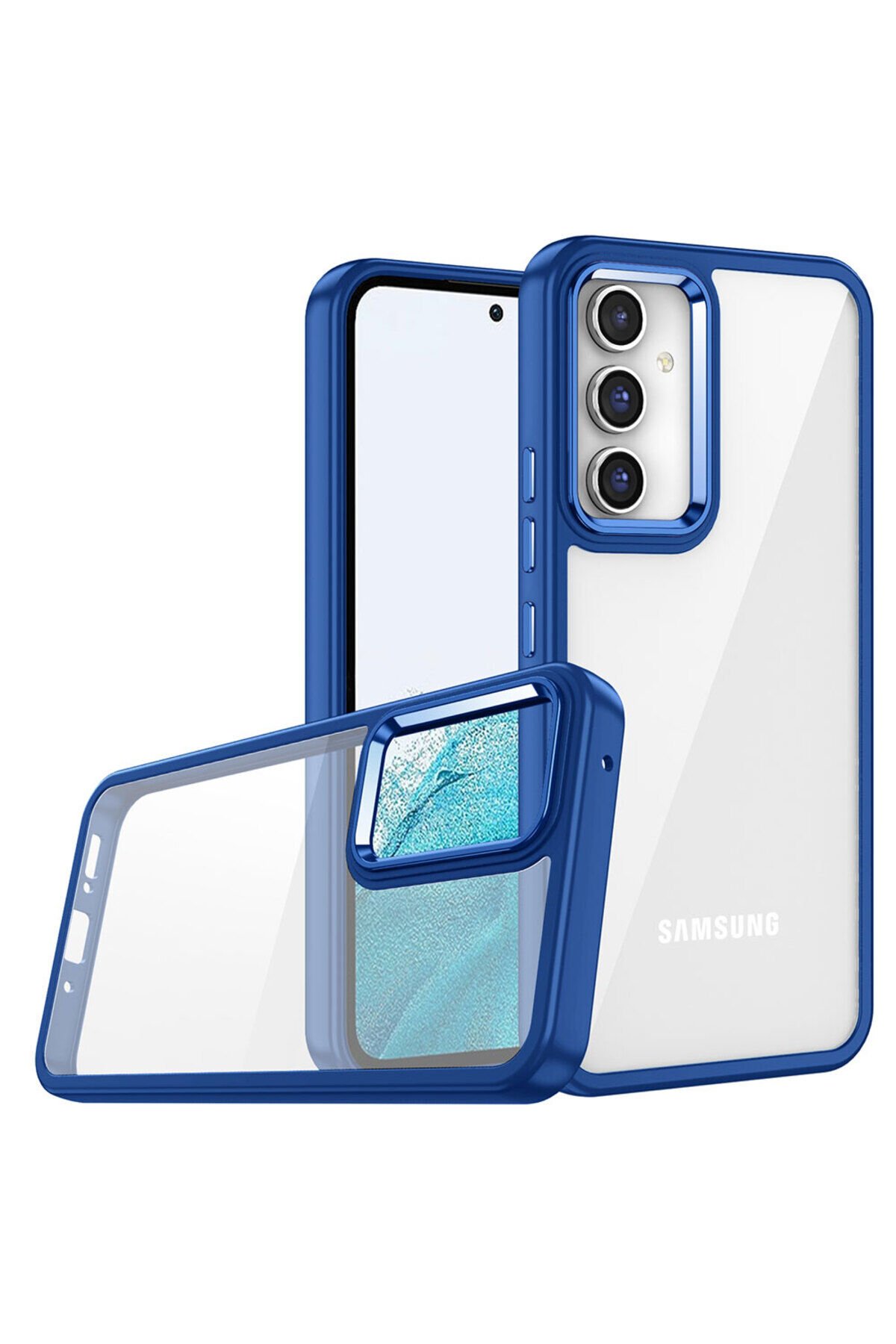 Galaxy A14 Kılıf BSAY Flora Kapak - Kırmızı Lacivert