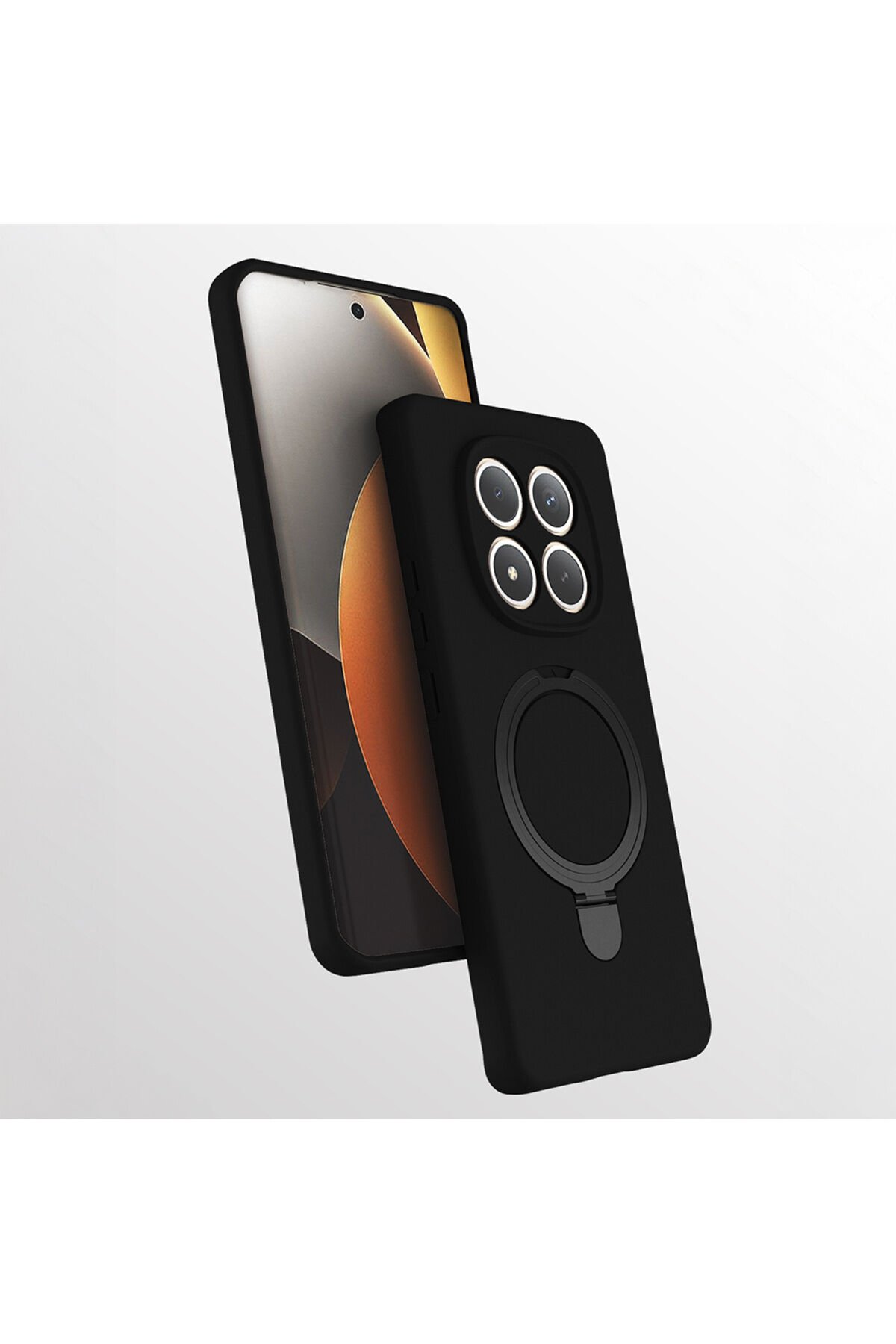 Redmi Note 15 Pro Plus Kılıf M-safe Şarj Özellikli Standlı BSAY Samara Kapak - Lacivert Siyah