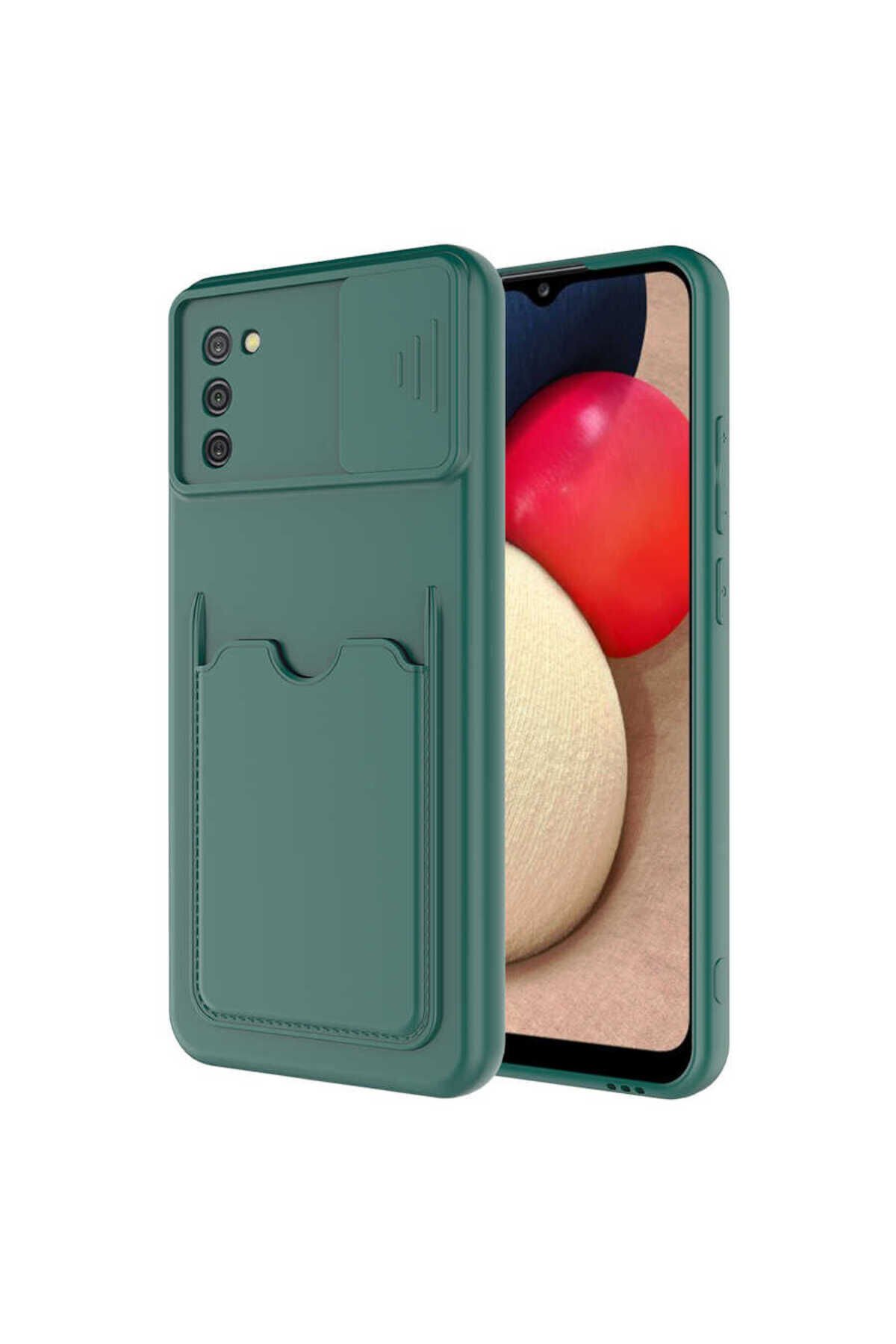 Galaxy A02S Kılıf BSAY Kartix Kapak - Siyah Koyu Yeşil