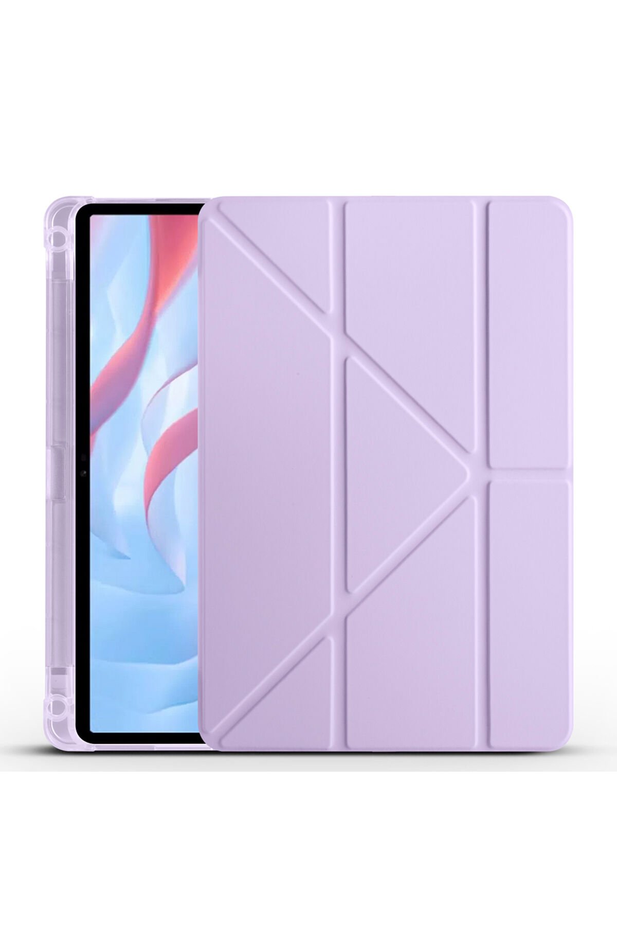 Huawei Honor Pad X9 11.5' Kılıf BSAY Tri Folding Kalem Bölmeli Standlı Kılıf - Lila