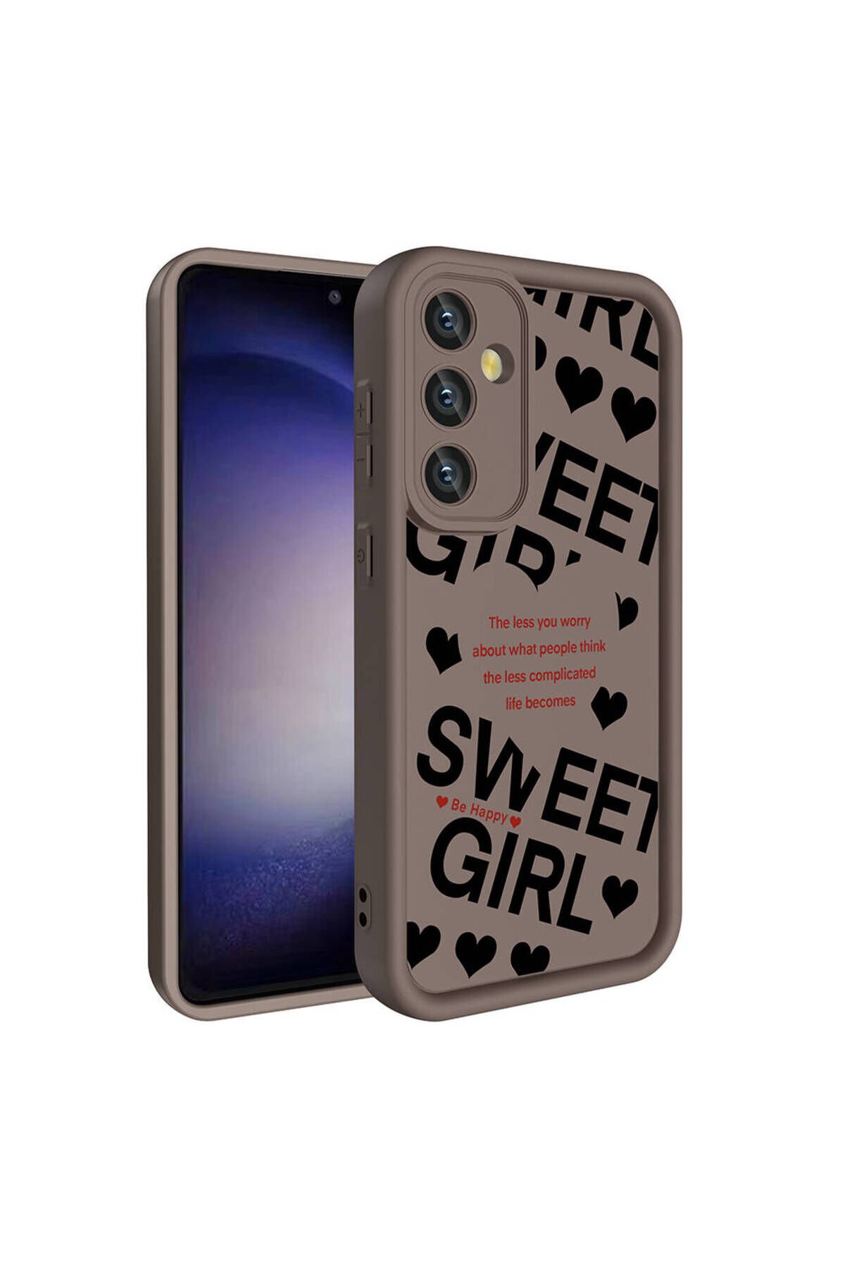 Galaxy S24 Kılıf Kamera Korumalı Baskılı Arka Yüzey STSR Klas Kapak - Açık Kahve Açık Kahve