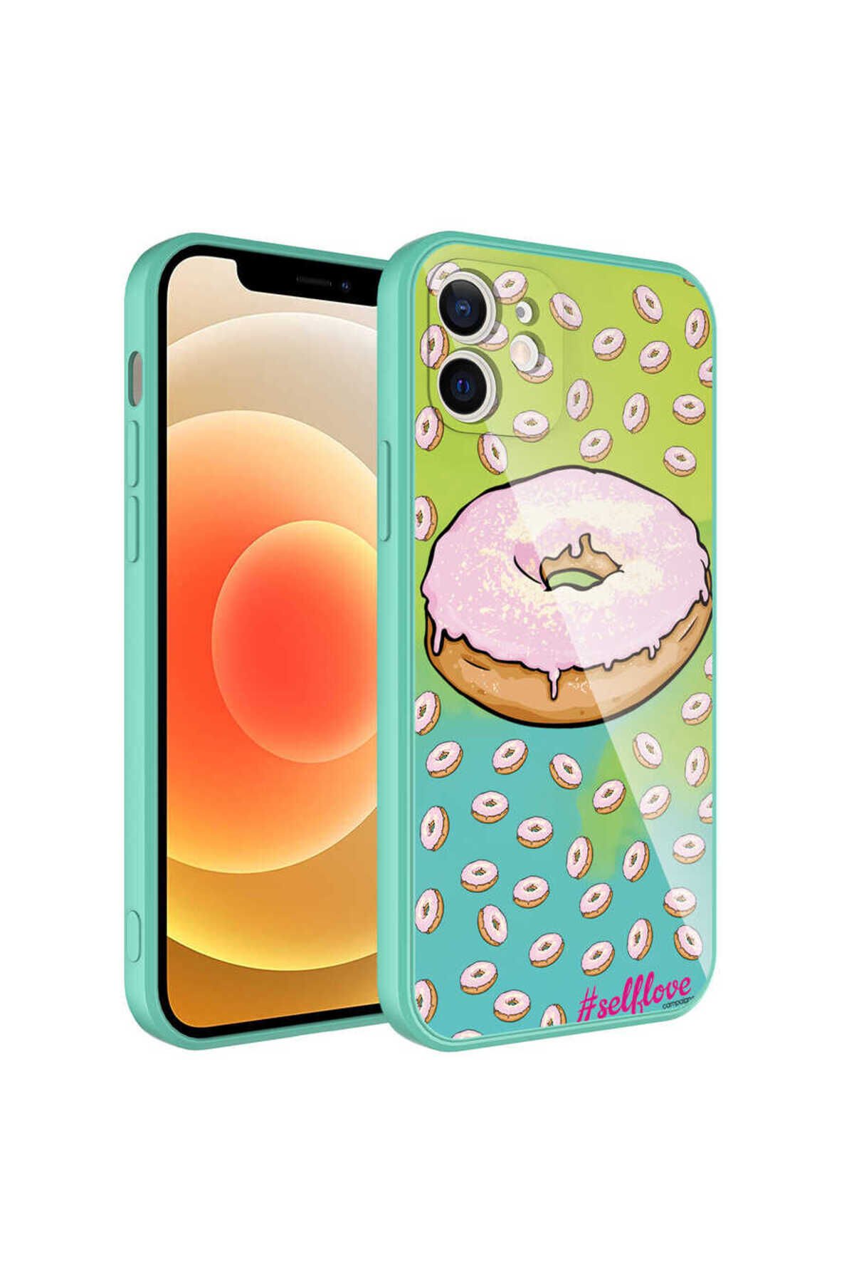 iPhone 12 Uyumlu Kamera Korumalı Desenli Sert Silikon BSAY Epoksi Kılıf-NO3 No12
