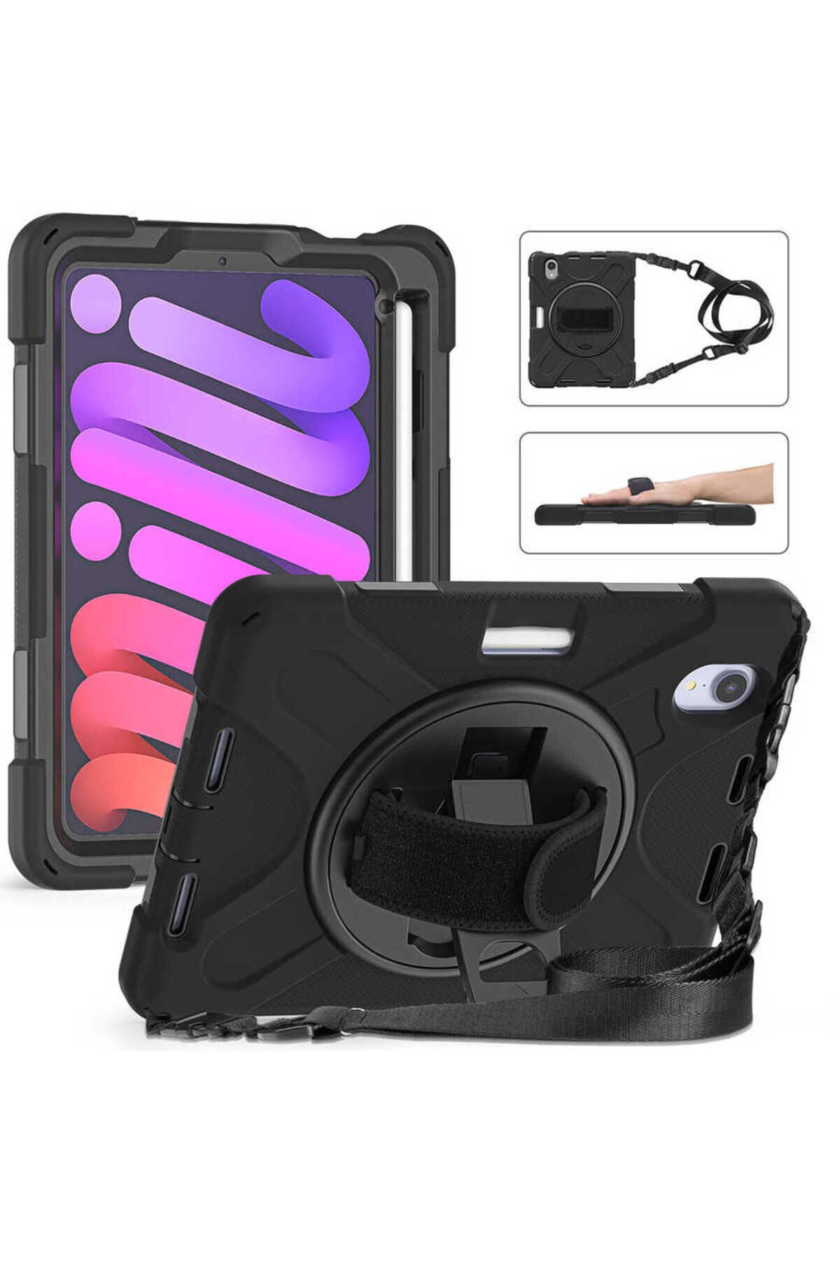 iPad Mini 2021 (6.Nesil) SBT Defender Tablet Silikon - Siyah Siyah