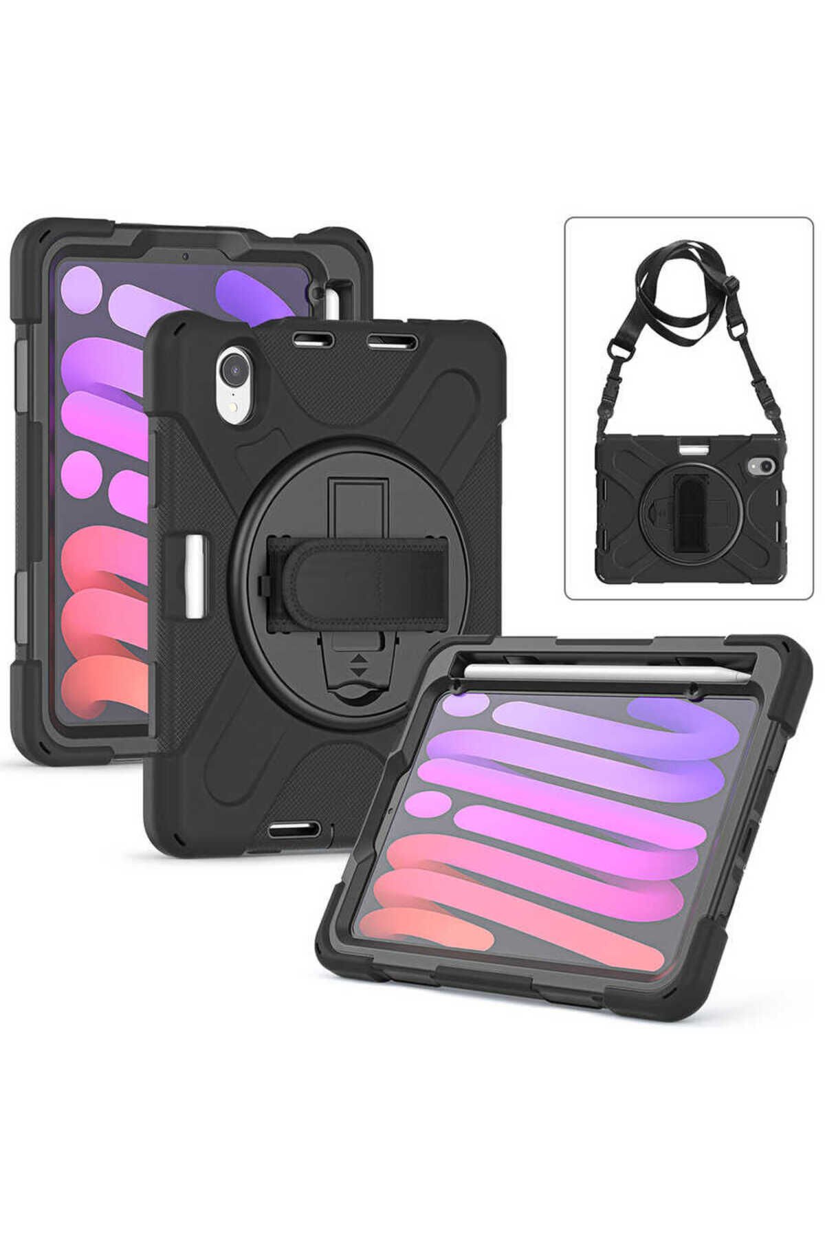 iPad Mini 2021 (6.Nesil) SBT Defender Tablet Silikon - Siyah Siyah