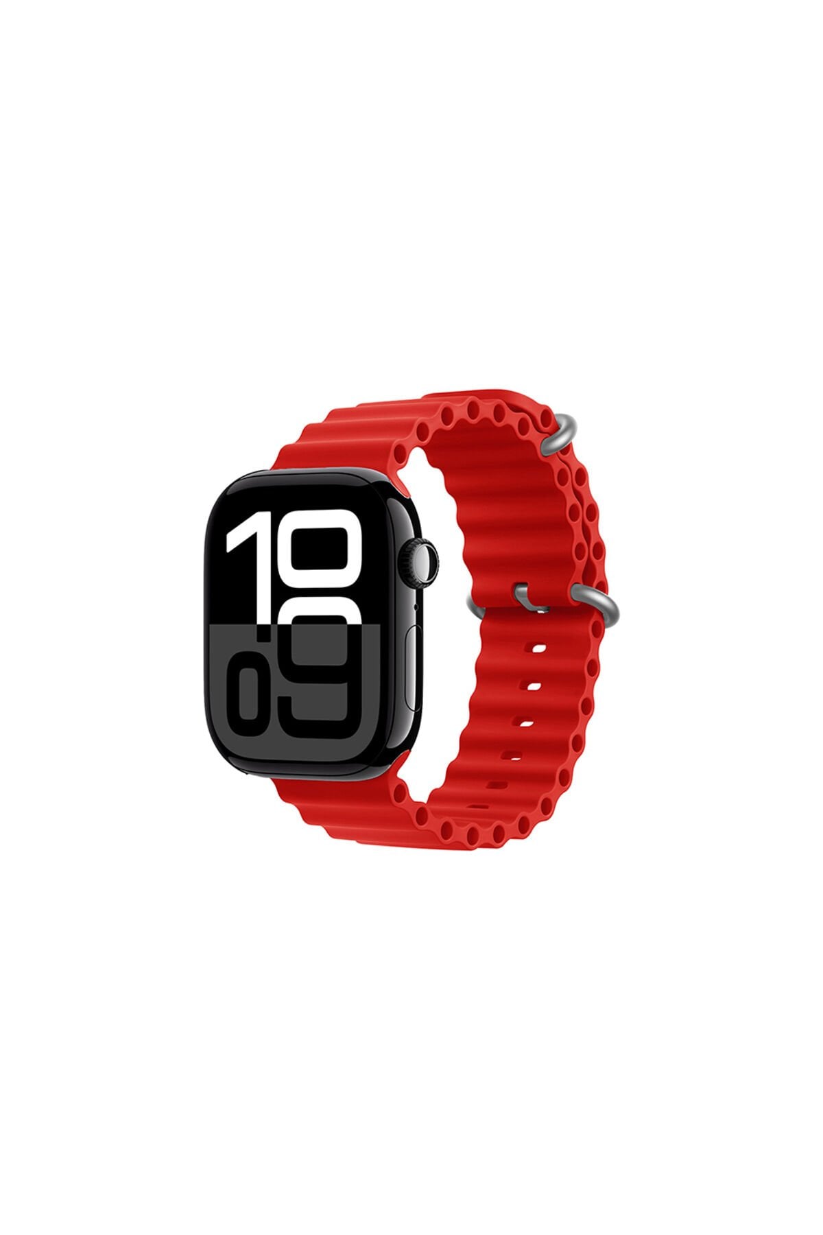 Watch 10 42mm Uyumlu GZST KRD-75 Silikon Kordon-Kırmızı Kırmızı