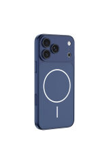 iPhone 16 Pro Max Kılıf Zore M-Safe Şarj Özellikli Kamera Korumalı Spark Kapak - Turuncu Gümüş