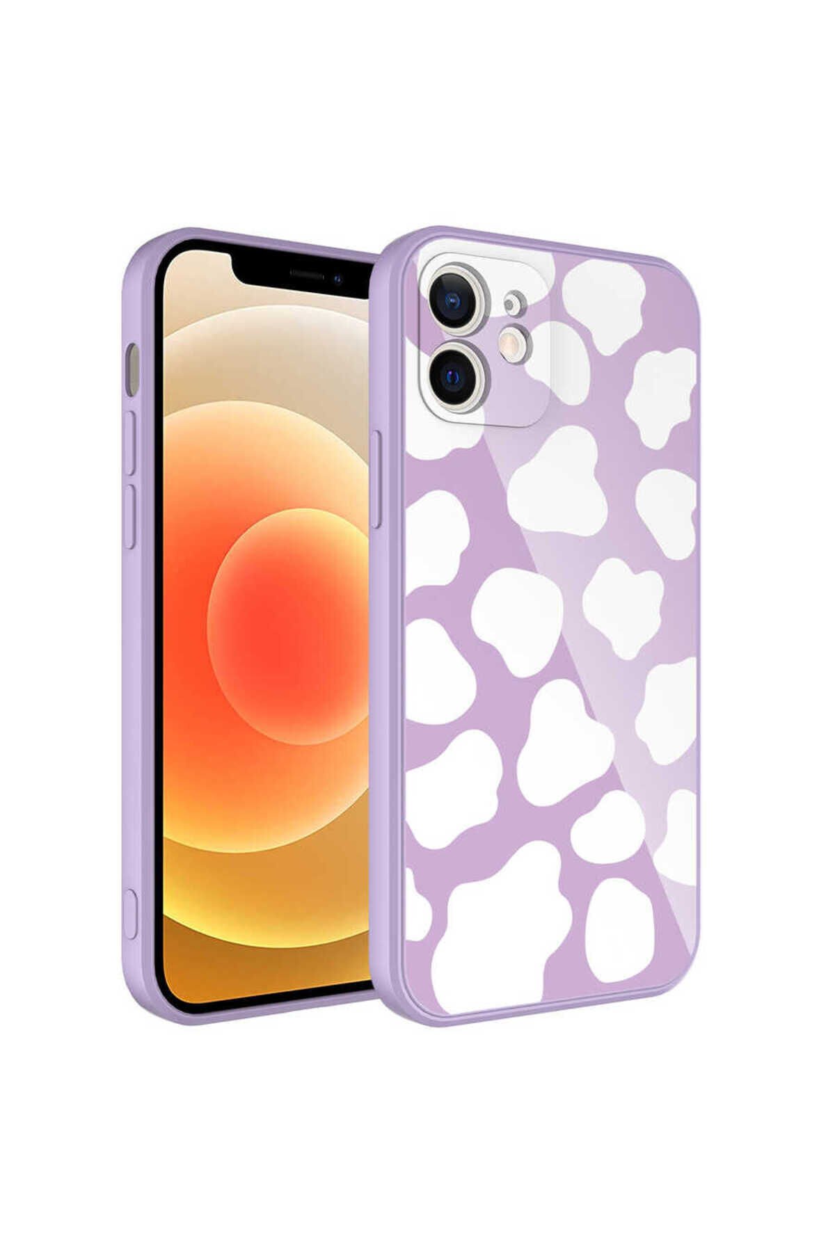 iPhone 12 Uyumlu Kamera Korumalı Desenli Sert Silikon BSAY Epoksi Kılıf-NO3 No6