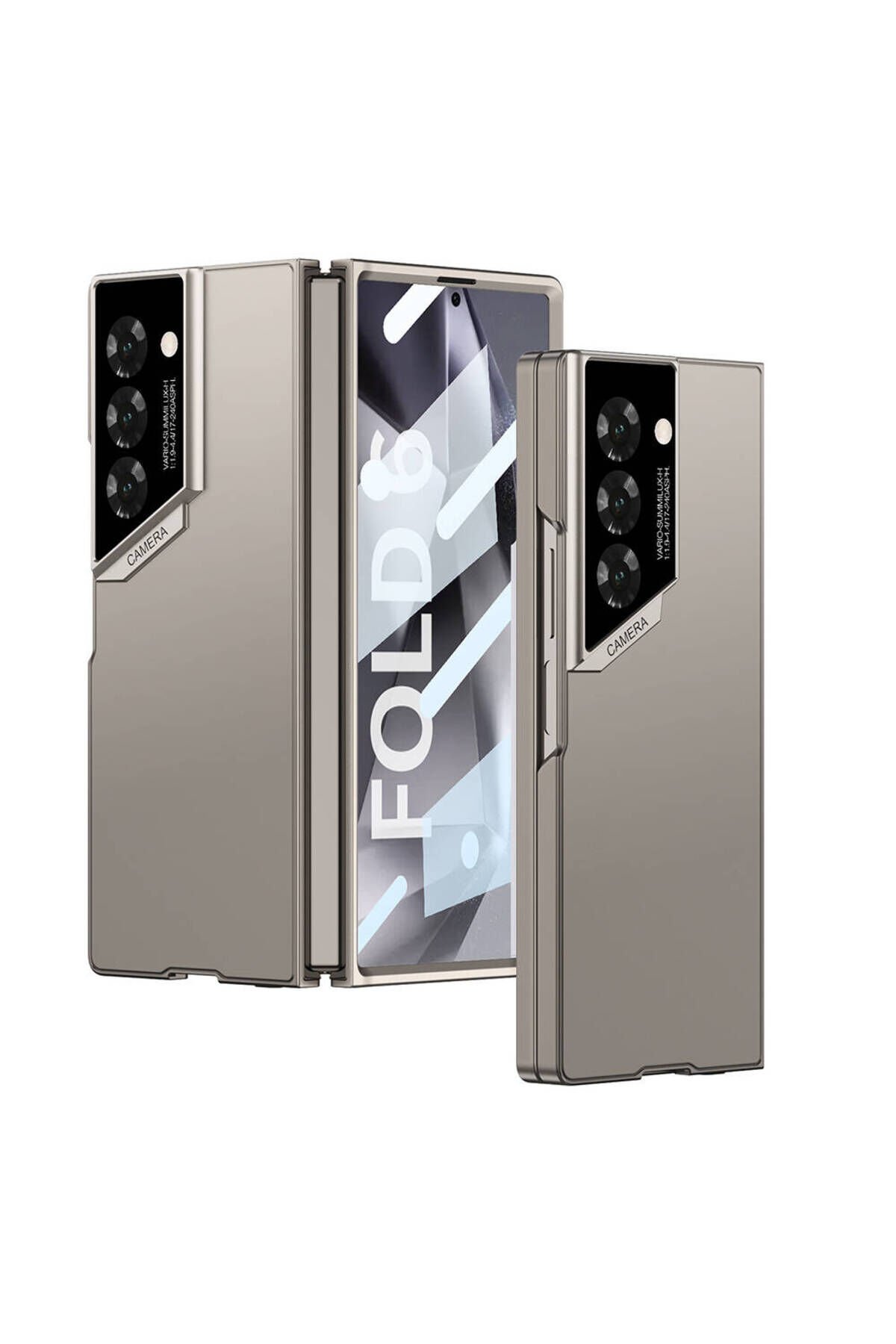 Galaxy Z Fold 6 Kılıf Ultra İnce Kamera Korumalı Sert Rubber BSAY 3. Seri Procase Kapak-Siyah Titanyum-Gri