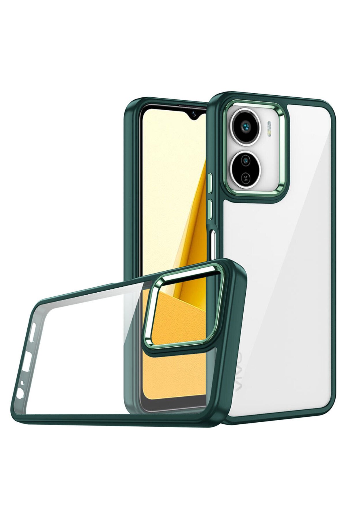 Vivo Y16 Kılıf ZPRB Flora Kapak - Yeşil Yeşil