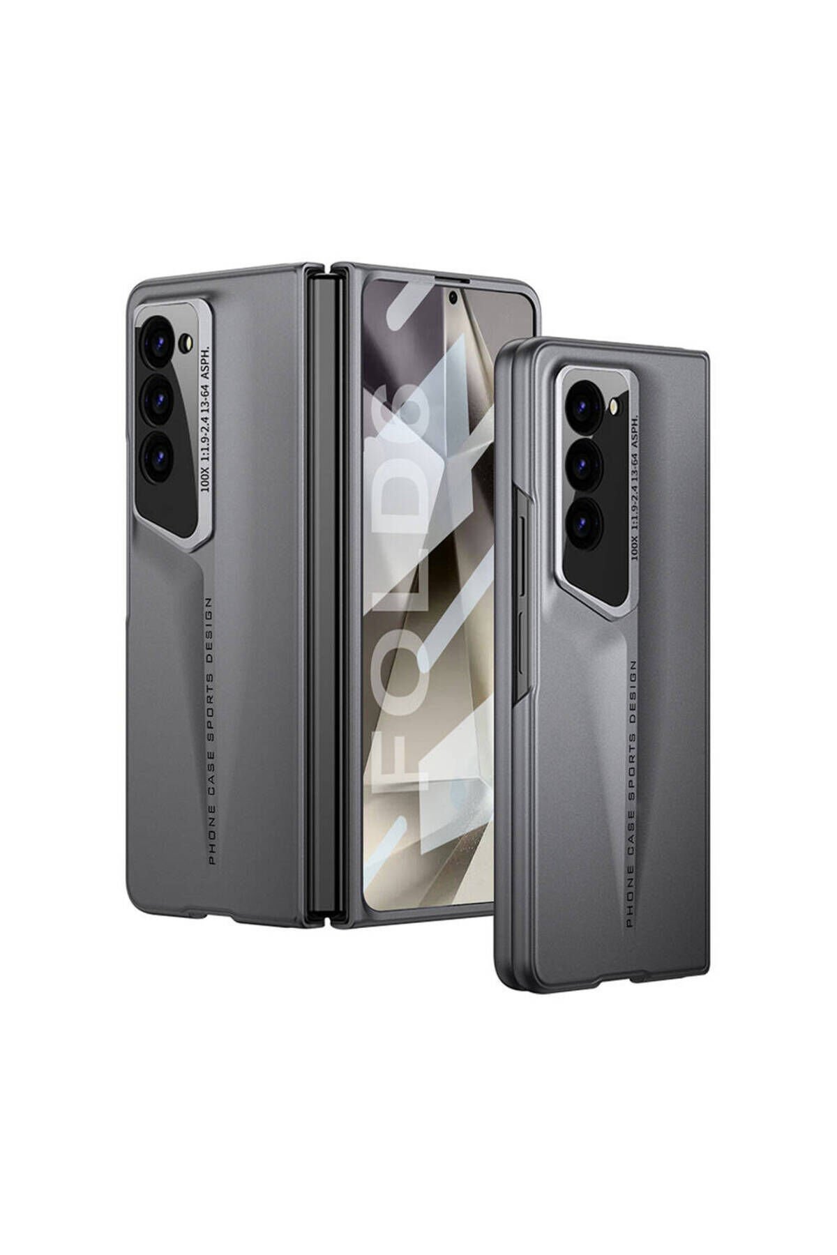 Galaxy Z Fold 6 Kılıf Ultra İnce Kamera Korumalı Sert Rubber BSAY Procase Kapak-Gri Gri
