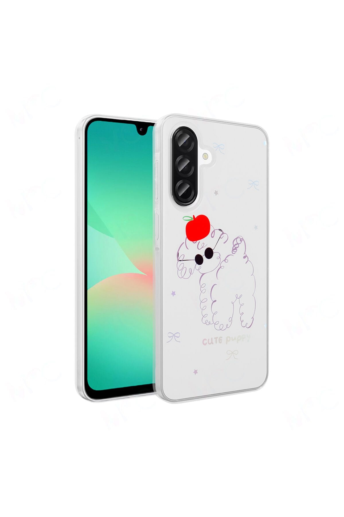 Galaxy A56 Kılıf Şeffaf Figürlü Folk Sert Kapak Sevimli Köpek