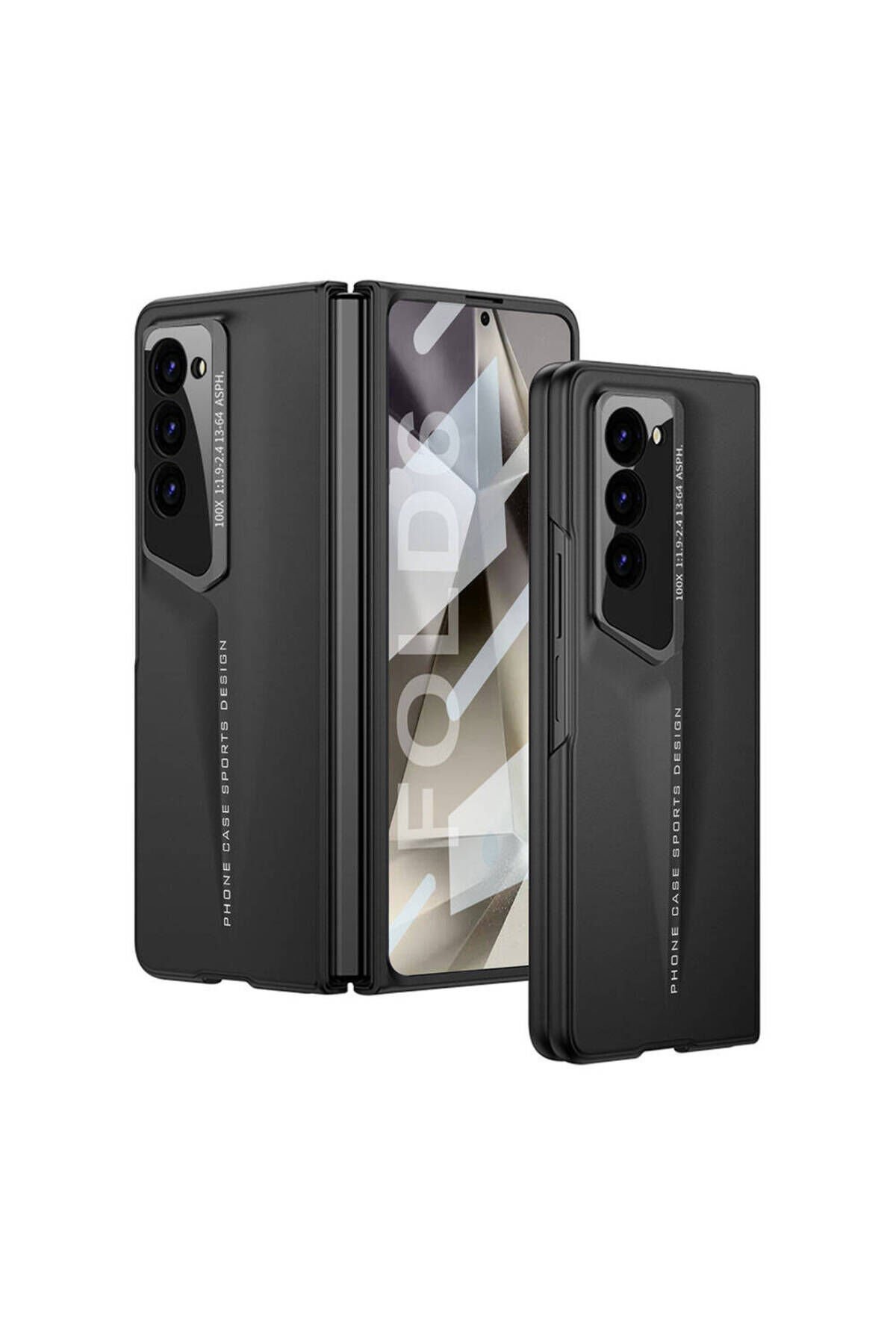 Galaxy Z Fold 6 Kılıf Ultra İnce Kamera Korumalı Sert Rubber BSAY Procase Kapak-Gri Siyah