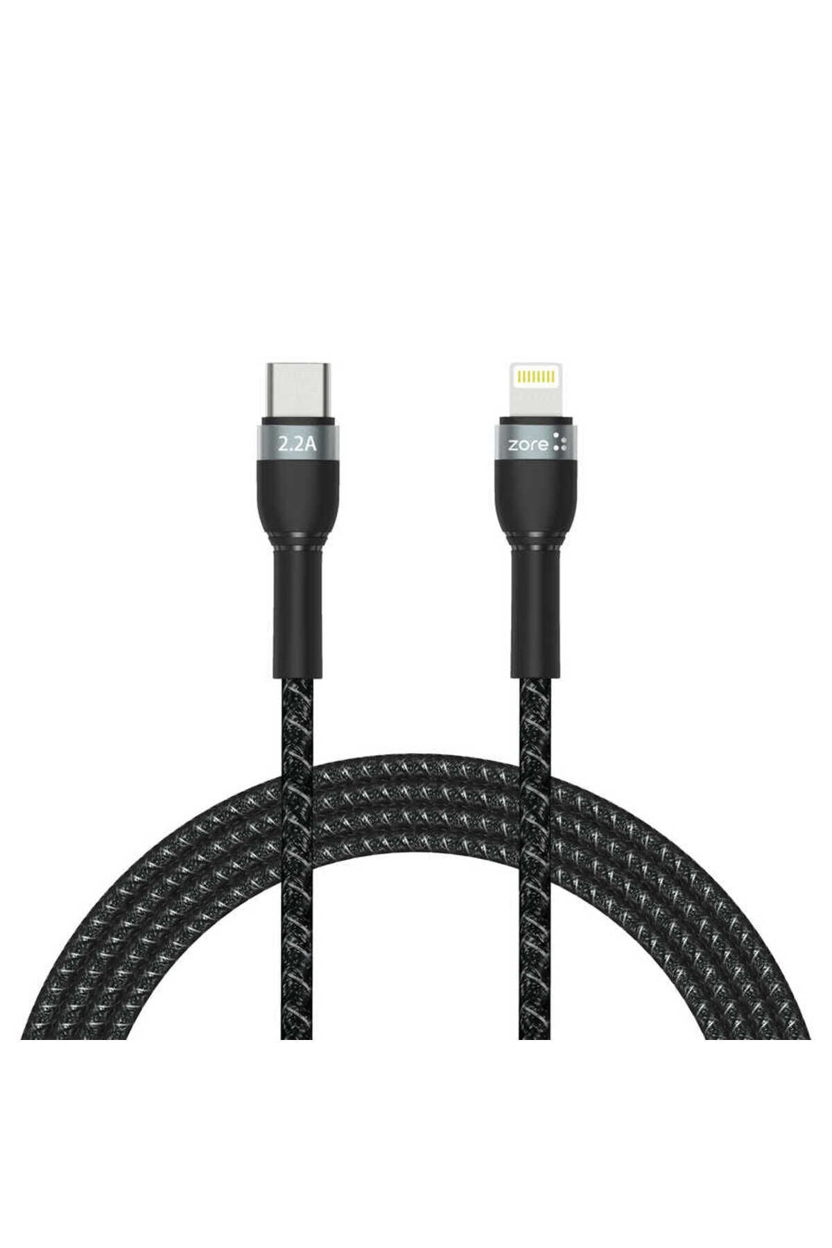 Siyah Shira Serisi Type-c to Lightning PD Kablo 2 Metre-BSAY Siyah