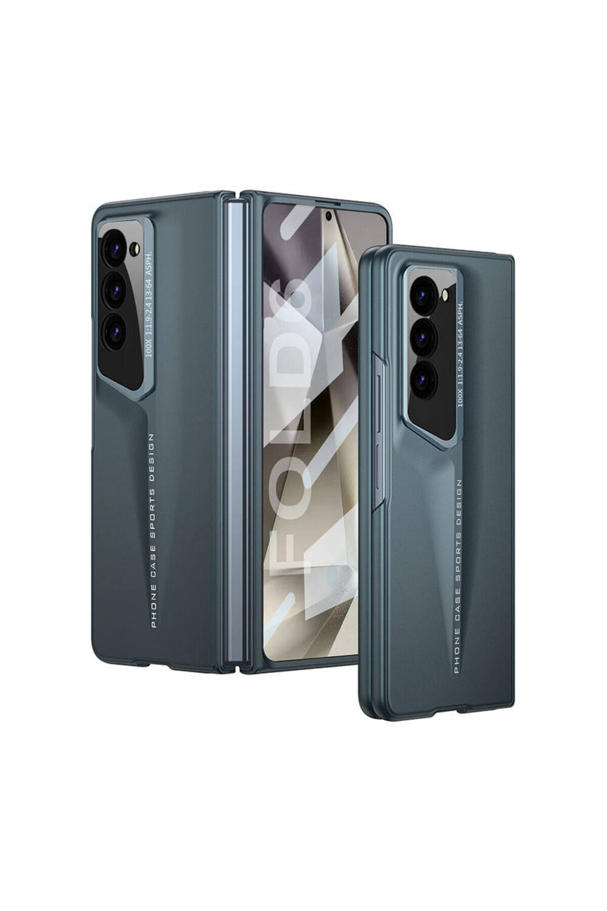 Galaxy Z Fold 6 Kılıf Ultra İnce Kamera Korumalı Sert Rubber BSAY Procase Kapak-Gri Yeşil