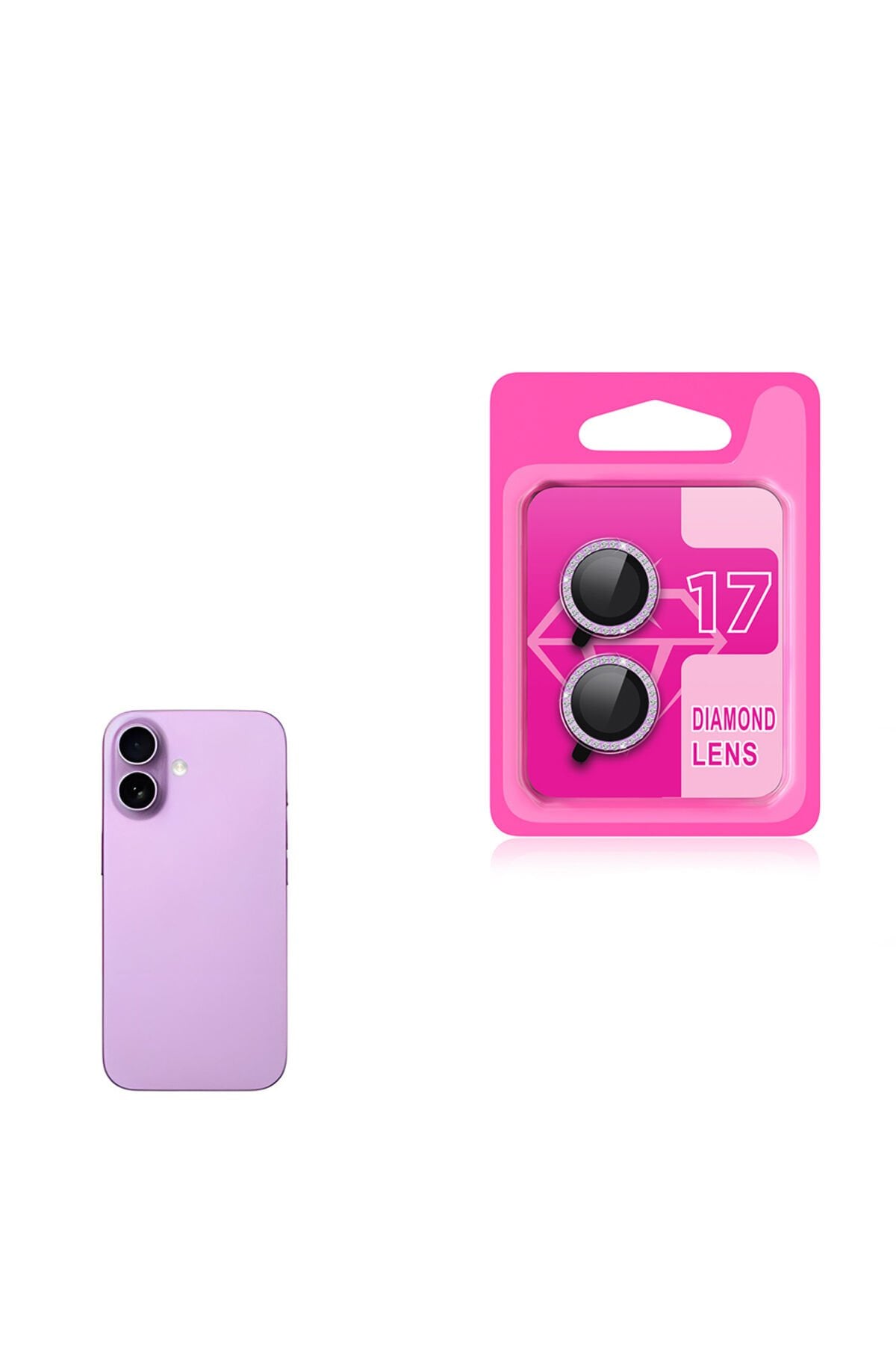 subutu PREMİUM iPhone 17 CL-06 Kamera Lens Koruyucu - Açık Mor Şeffaf