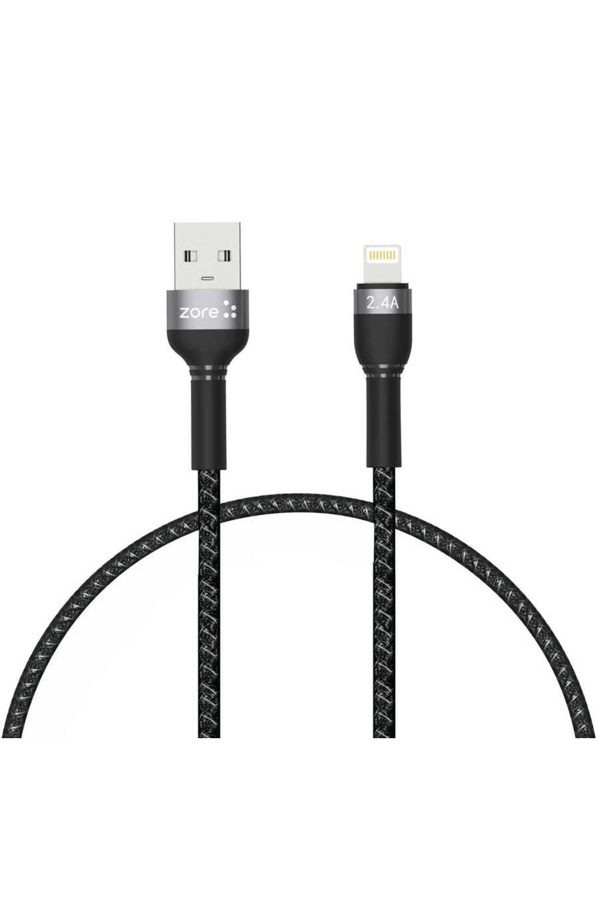 Siyah Shira Serisi Lightning Usb Kablo 30 cm-BSAY Siyah