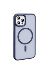 iPhone 12 Pro Kılıf Magsafe Şarj Özellikli Mat Arka Yüzey BSAY Sio Kapak - Açık Yeşil Koyu Yeşil