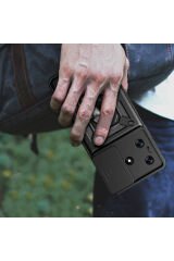 Tecno Spark 10C Kılıf Magnetik Standlı Kamera Korumalı BSAY Sürgülü Vega Kapak - Mavi