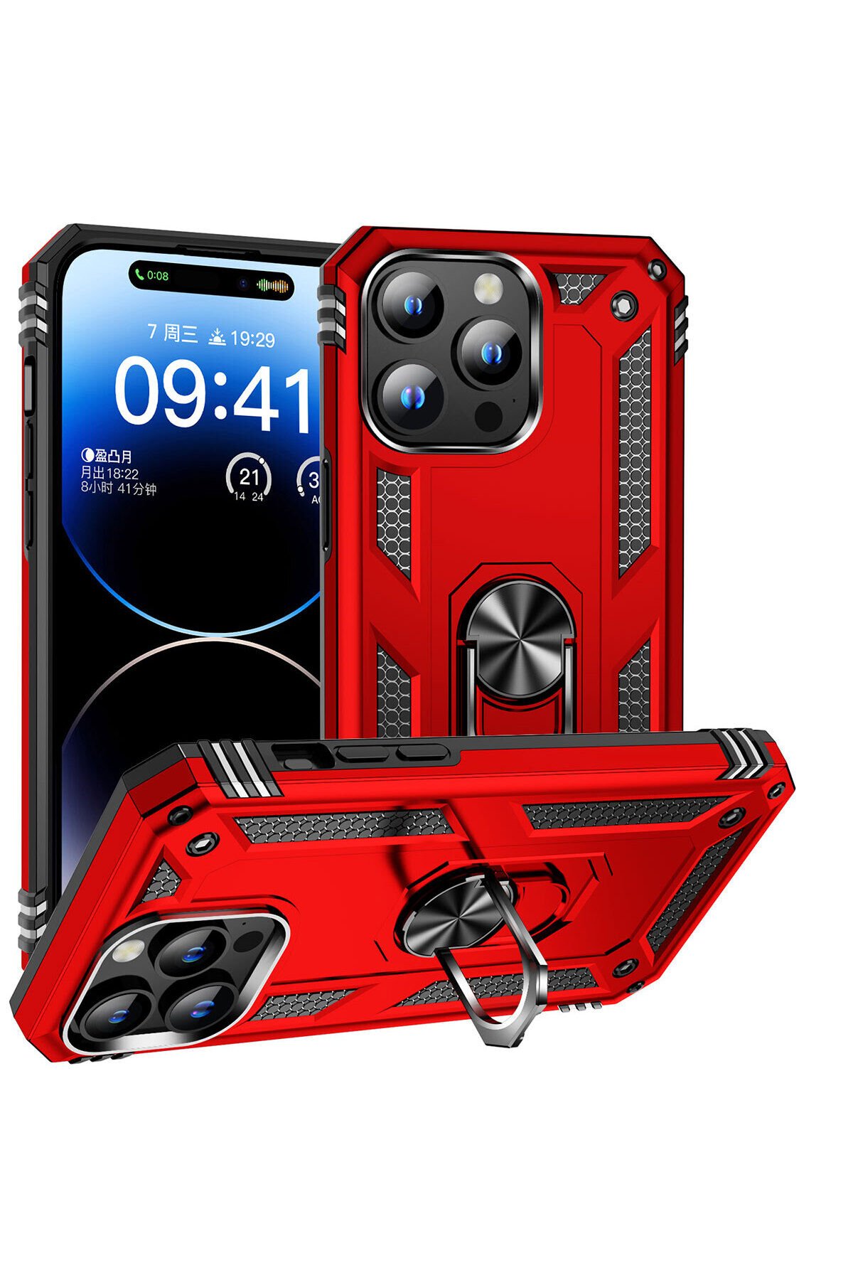 iPhone 15 Pro Max Uyumlu BSAY Vega Kılıf-Mavi Kırmızı