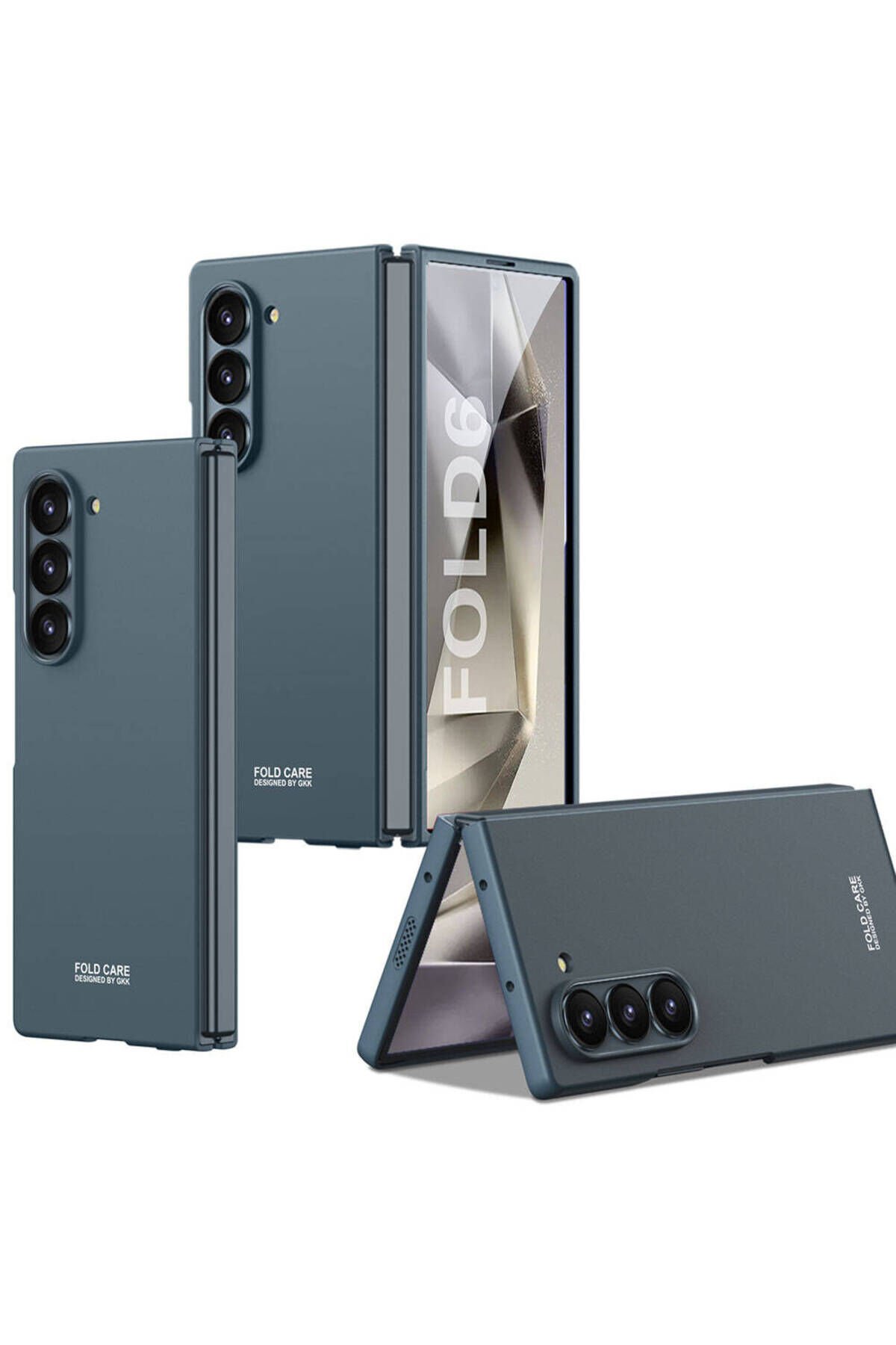 Galaxy Z Fold 6 Kılıf BSAY Sert Kıpta Kapak-Gri Mavi