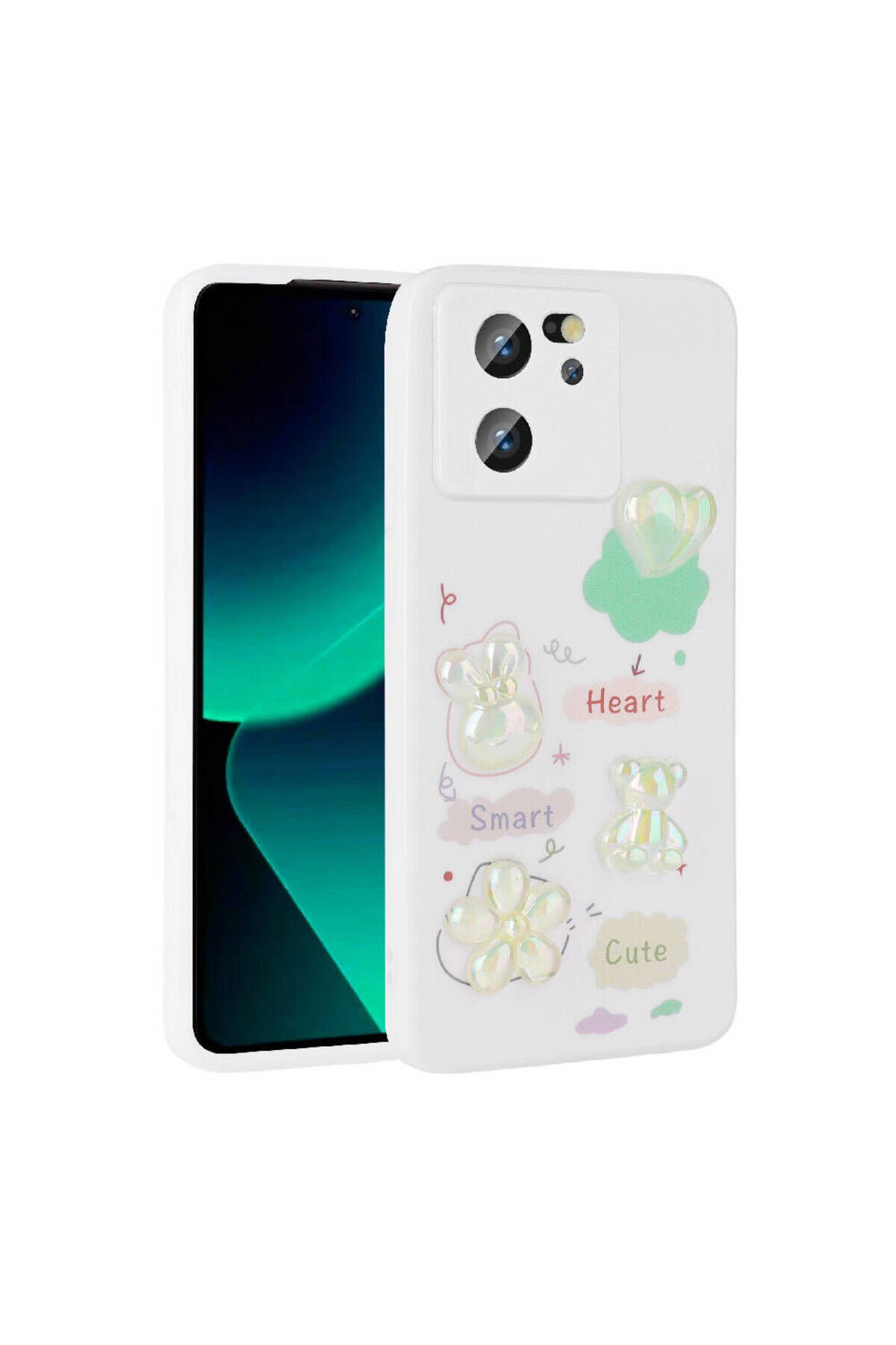 Mi 13T Pro Kılıf Kabartma Figürlü Parlak BSAY Toys Silikon Kapak - Pembe Pembe