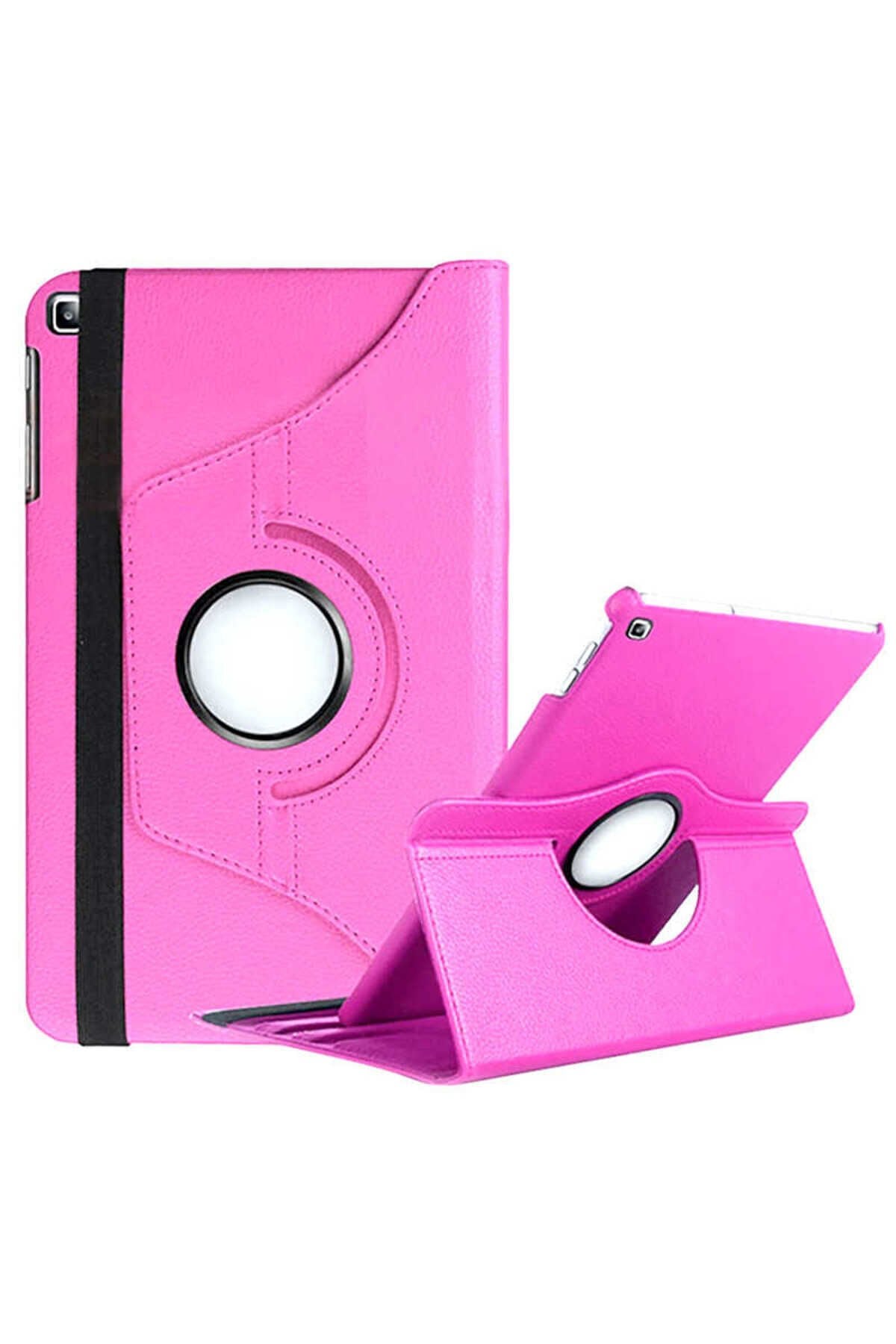 Galaxy Tab A 8.0 (2019) T290 Uyumlu BSAY Dönebilen Standlı Kılıf-Pembe Açık Pembe Açık