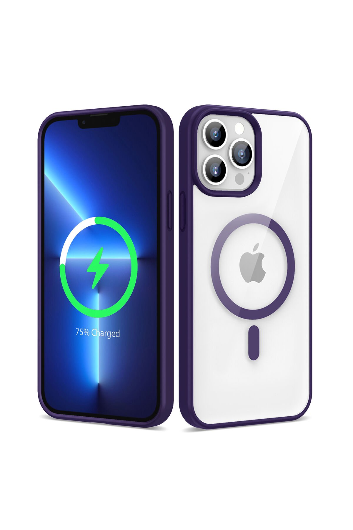 iPhone 13 Pro Kılıf Magsafe Wireless Şarj Özellikli Silikon BSAY Ege Kapak - Pembe Pembe