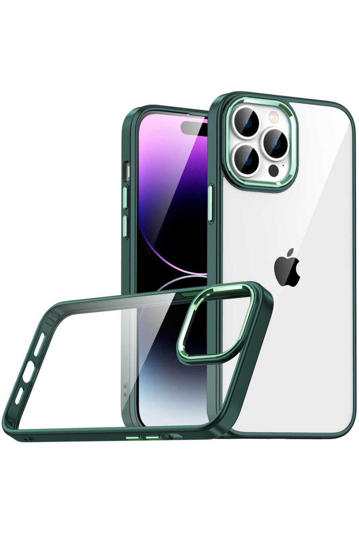 iPhone 14 Pro Max Uyumlu BSAY Flora Kılıf-Yeşil