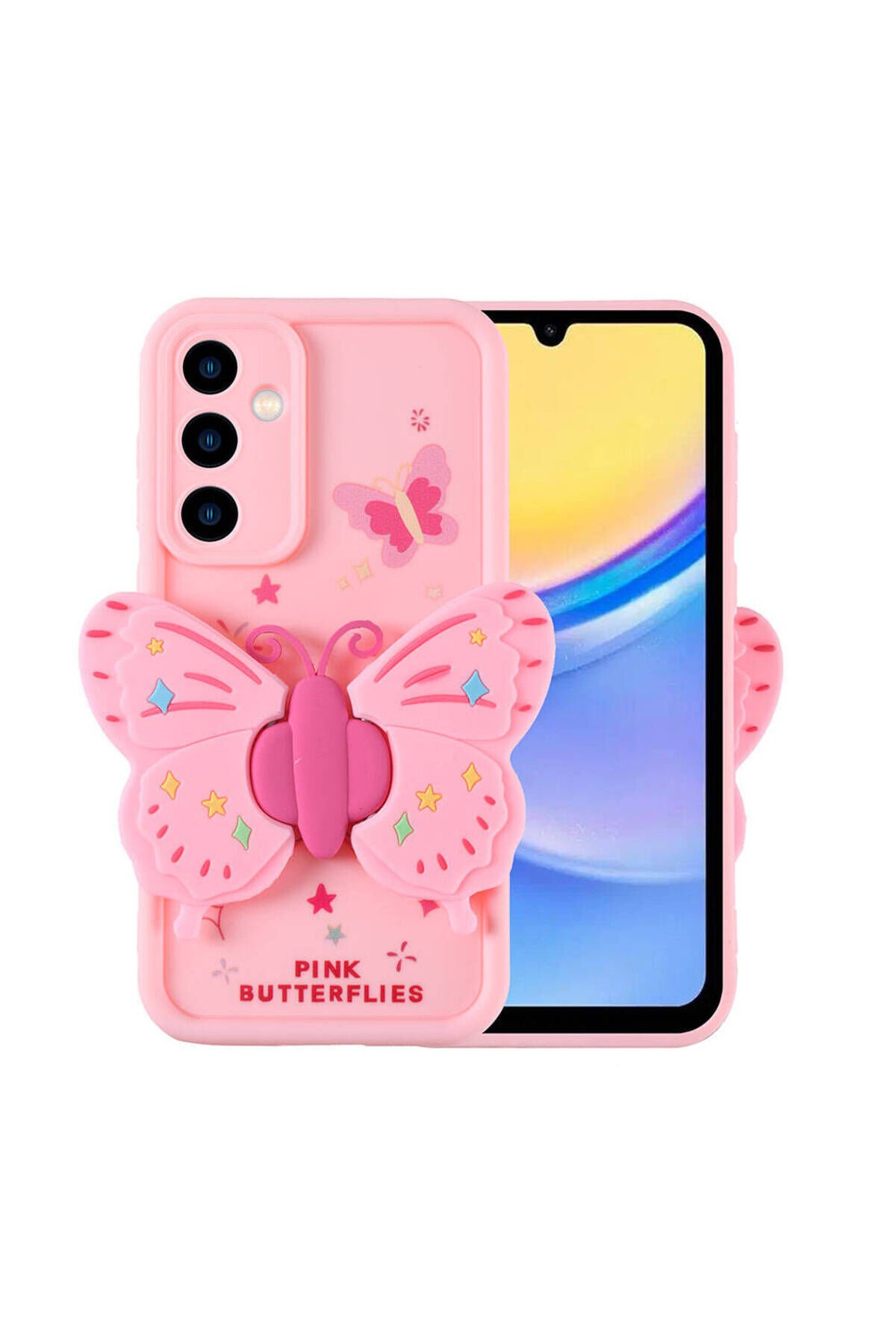 Galaxy A15 Kılıf Kamera Korumalı Figür Tasarımlı OYO Kapya Kapak - Pembe Açık Pembe Açık