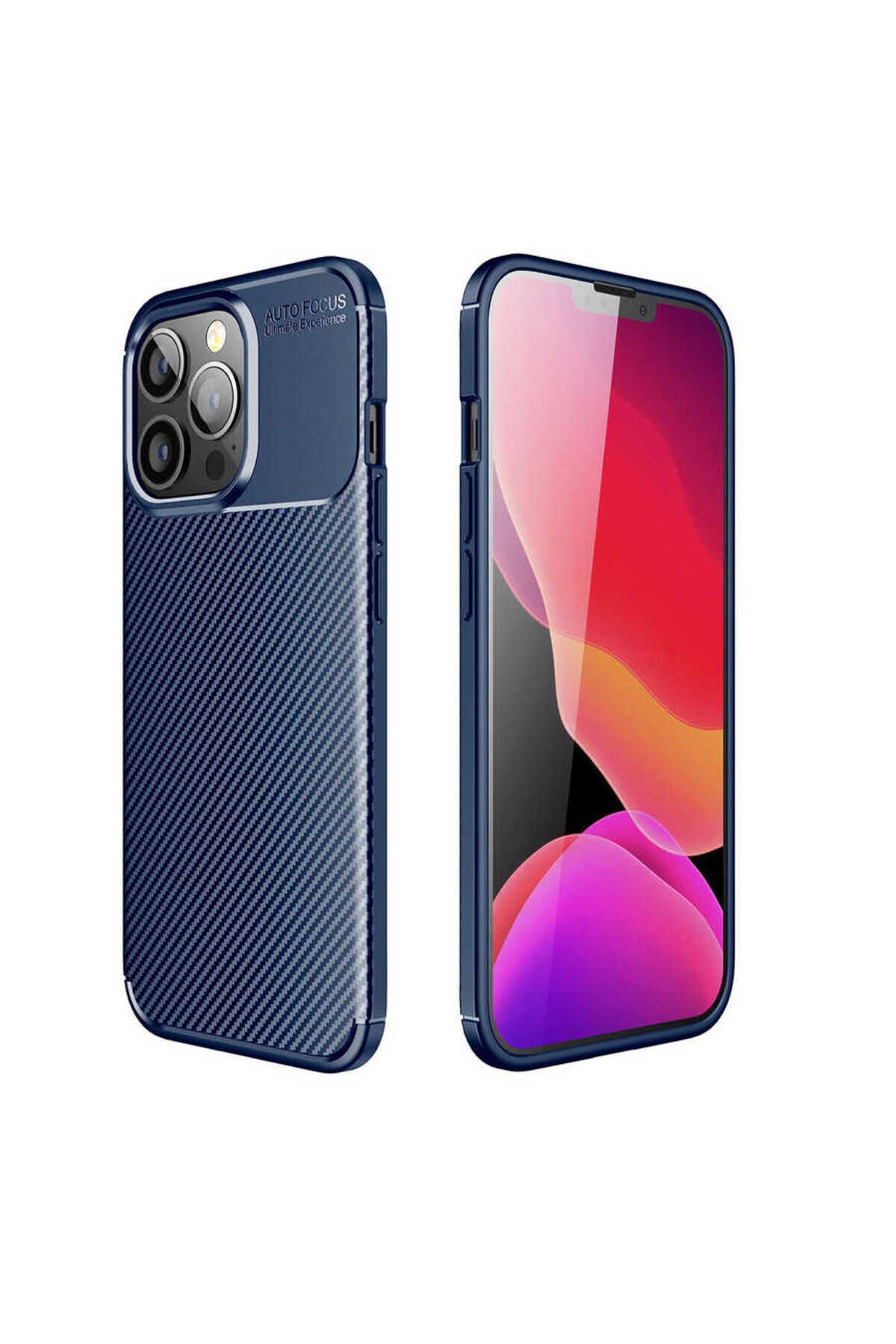 iPhone 13 Pro Uyumlu Negro Silikon Kılıf-Lacivert Lacivert