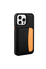 iPhone 16 Pro Kılıf Kartlıklı Zore X-Kart Silikon Kapak - Lacivert Siyah