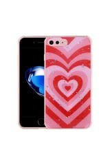 iPhone 7 Plus Kılıf Simli Desenli Kamera Korumalı Parlak BSAY Popy Kapak - Çiçek Kulübe