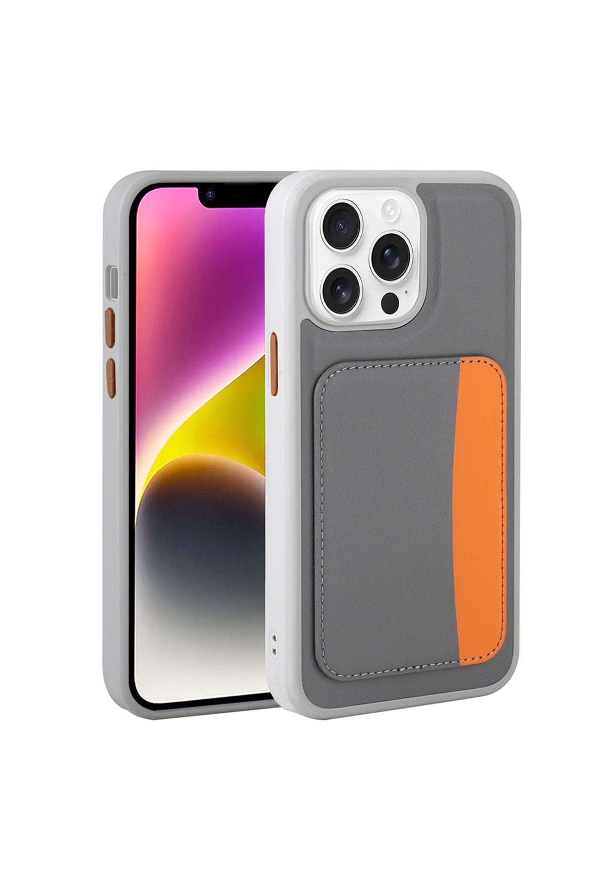 iPhone 16 Pro Kılıf Kartlıklı Zore X-Kart Silikon Kapak - Lacivert Gri