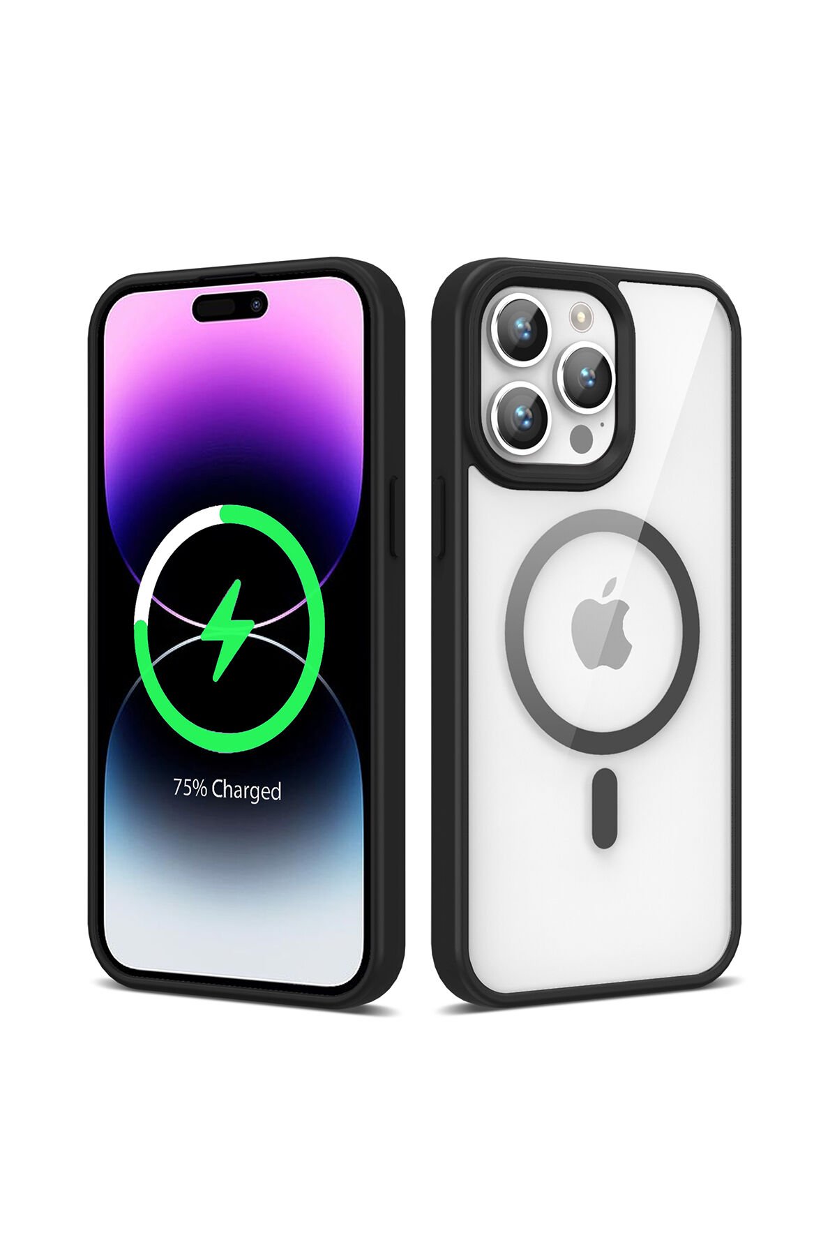 iPhone 14 Pro Kılıf Magsafe Wireless Şarj Özellikli Silikon BSAY Ege Kapak - Kırmızı Kırmızı