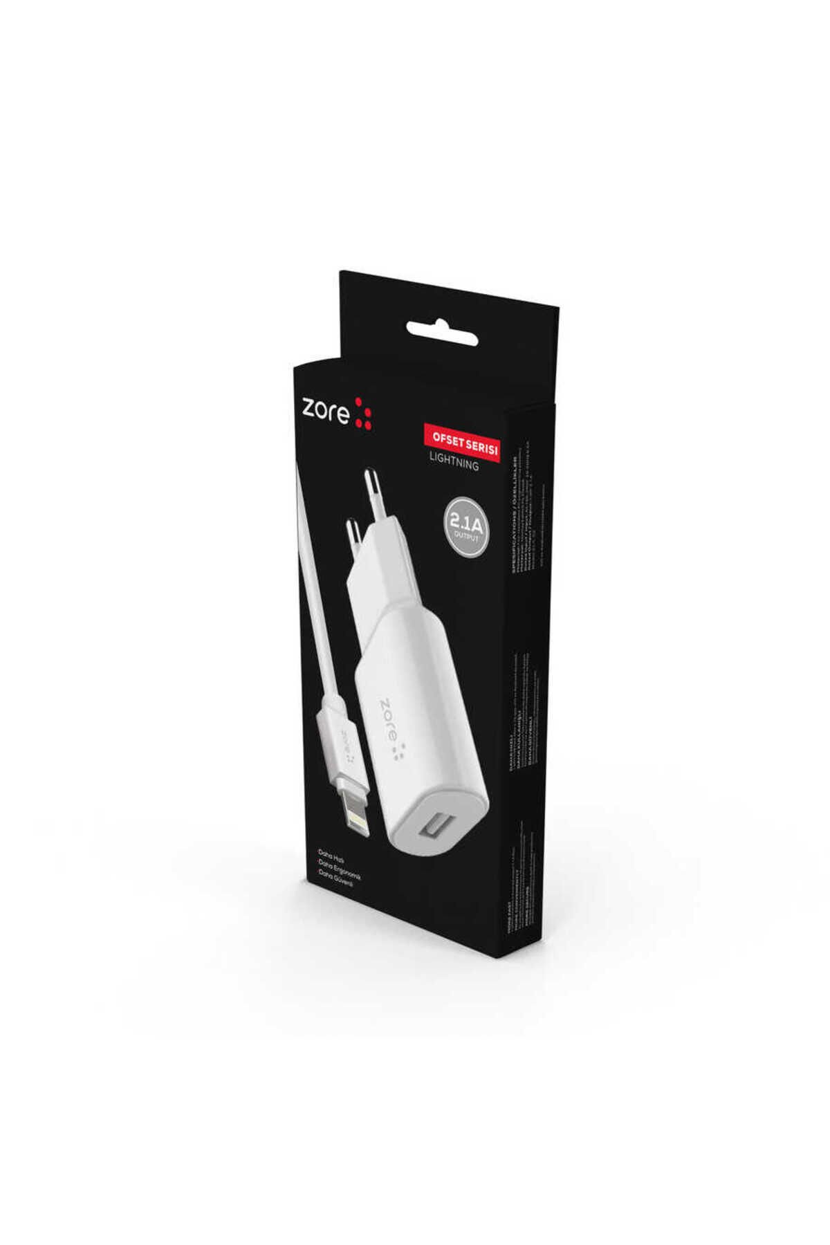 BSAY Ofset Serisi ZCS-02 Lightning 2 in 1 Ev Şarj Seti 2.1A - Beyaz Beyaz