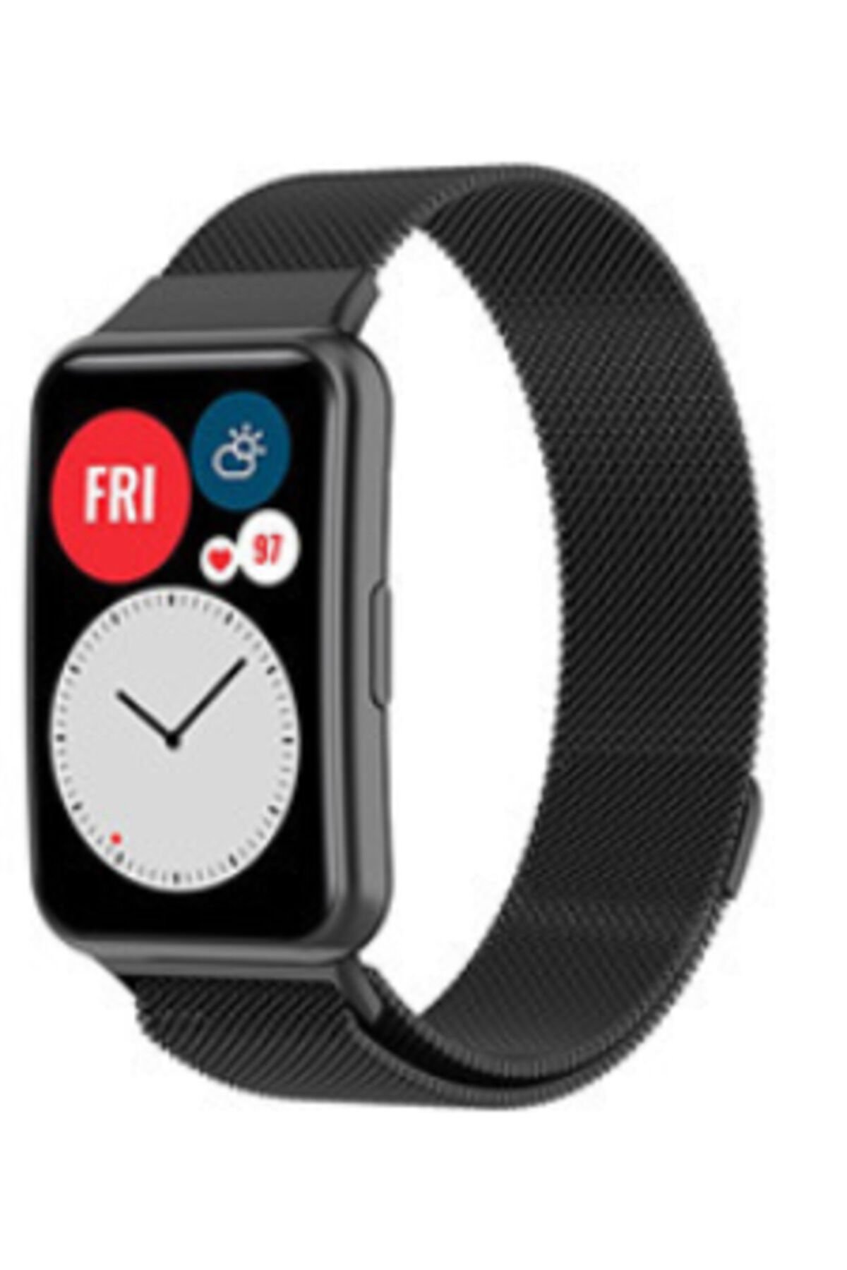 Huawei Watch Fit Uyumlu KRD-01 Metal Kordon lumena Gümüş Gümüş