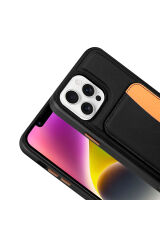 iPhone 16 Pro Max Kılıf Kartlıklı Zore X-Kart Silikon Kapak - Koyu Gri Gri
