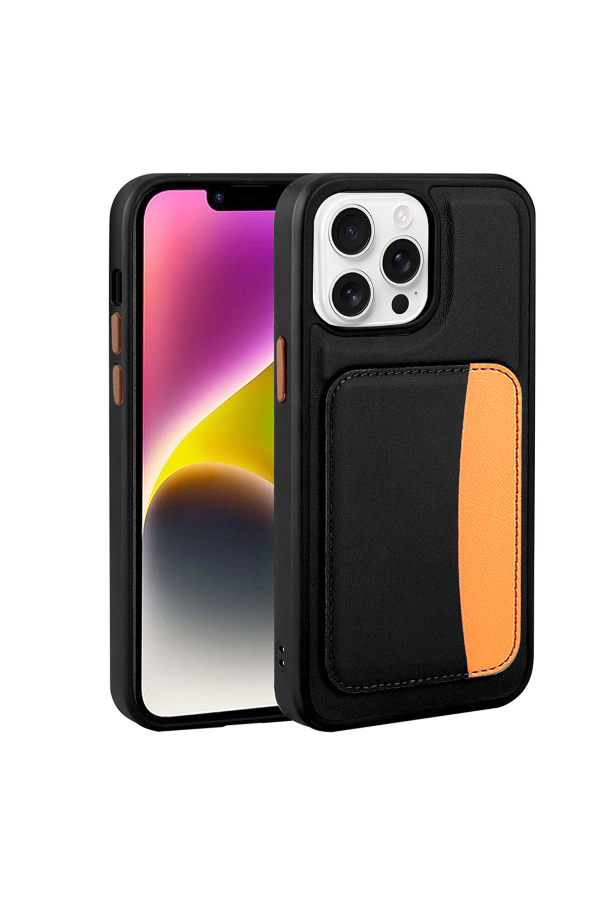iPhone 16 Pro Max Kılıf Kartlıklı Zore X-Kart Silikon Kapak - Koyu Gri Kahverengi