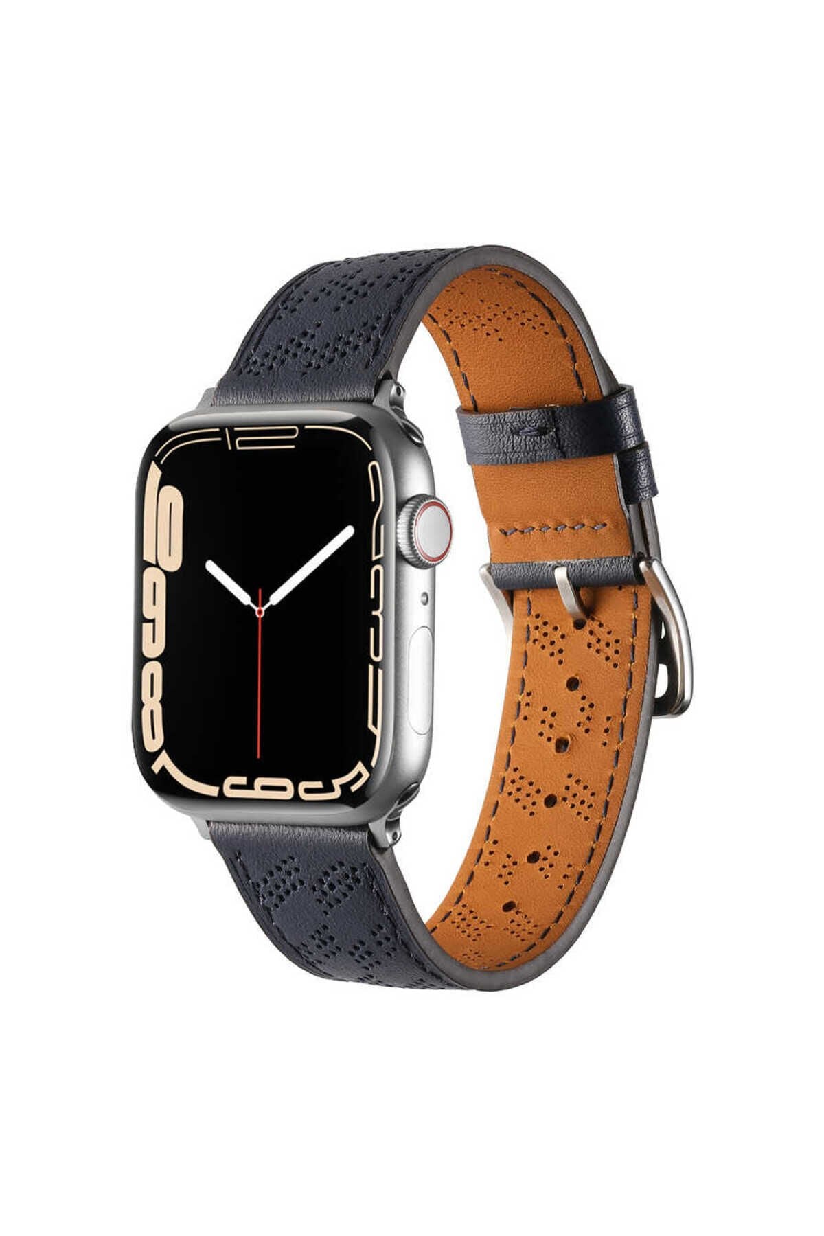 Watch 40mm Uyumlu KRD-76 PU Deri Kordon Strap Kayış BSAY- Lacivert Lacivert