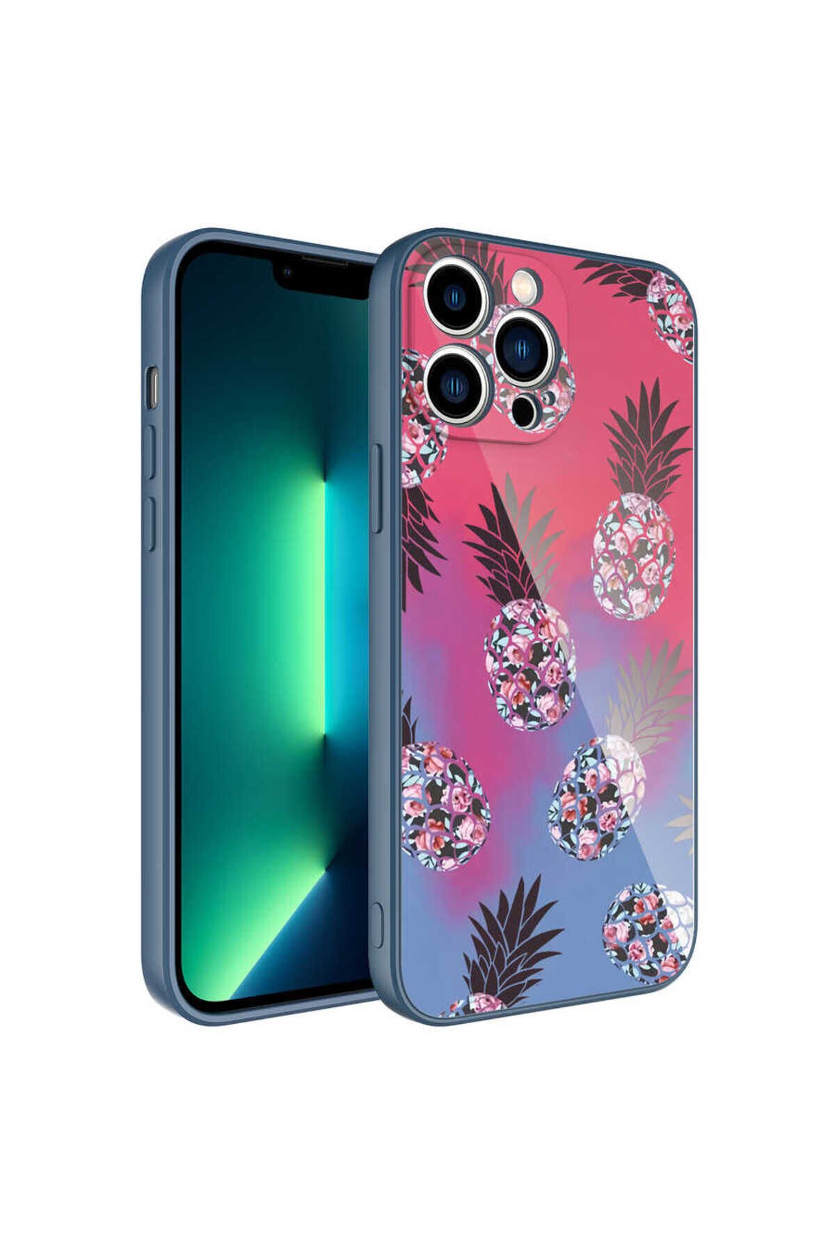 iPhone 13 Pro Uyumlu Kamera Korumalı Desenli Sert Silikon BSAY Epoksi Kılıf-NO5 No3