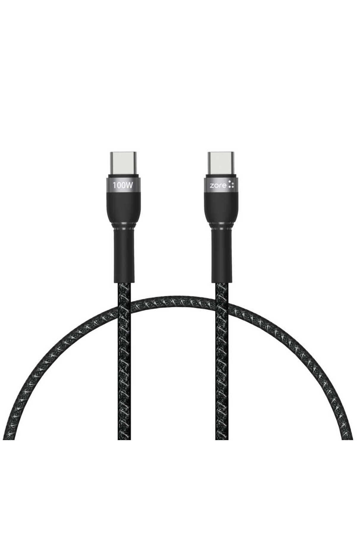 Siyah Shira Serisi Type-c to Type-c PD Kablo 30 Cm-BSAY Siyah