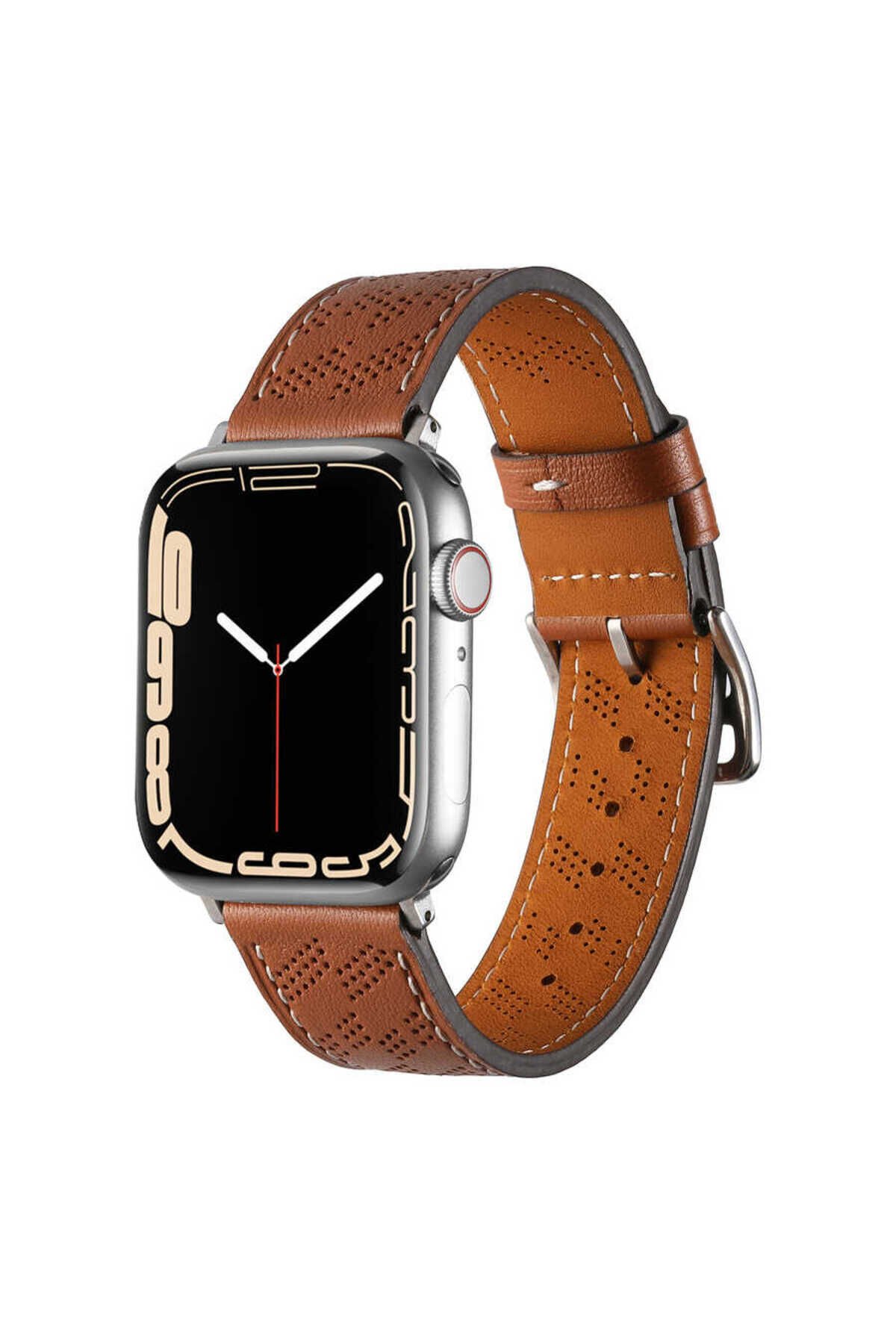 Watch 40mm Uyumlu KRD-76 PU Deri Kordon Strap Kayış BSAY- Lacivert Gri