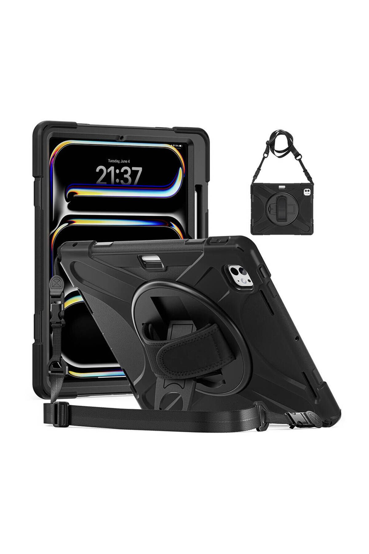iPad Pro 13 2024 TKDW Defender Tablet Silikon - Siyah