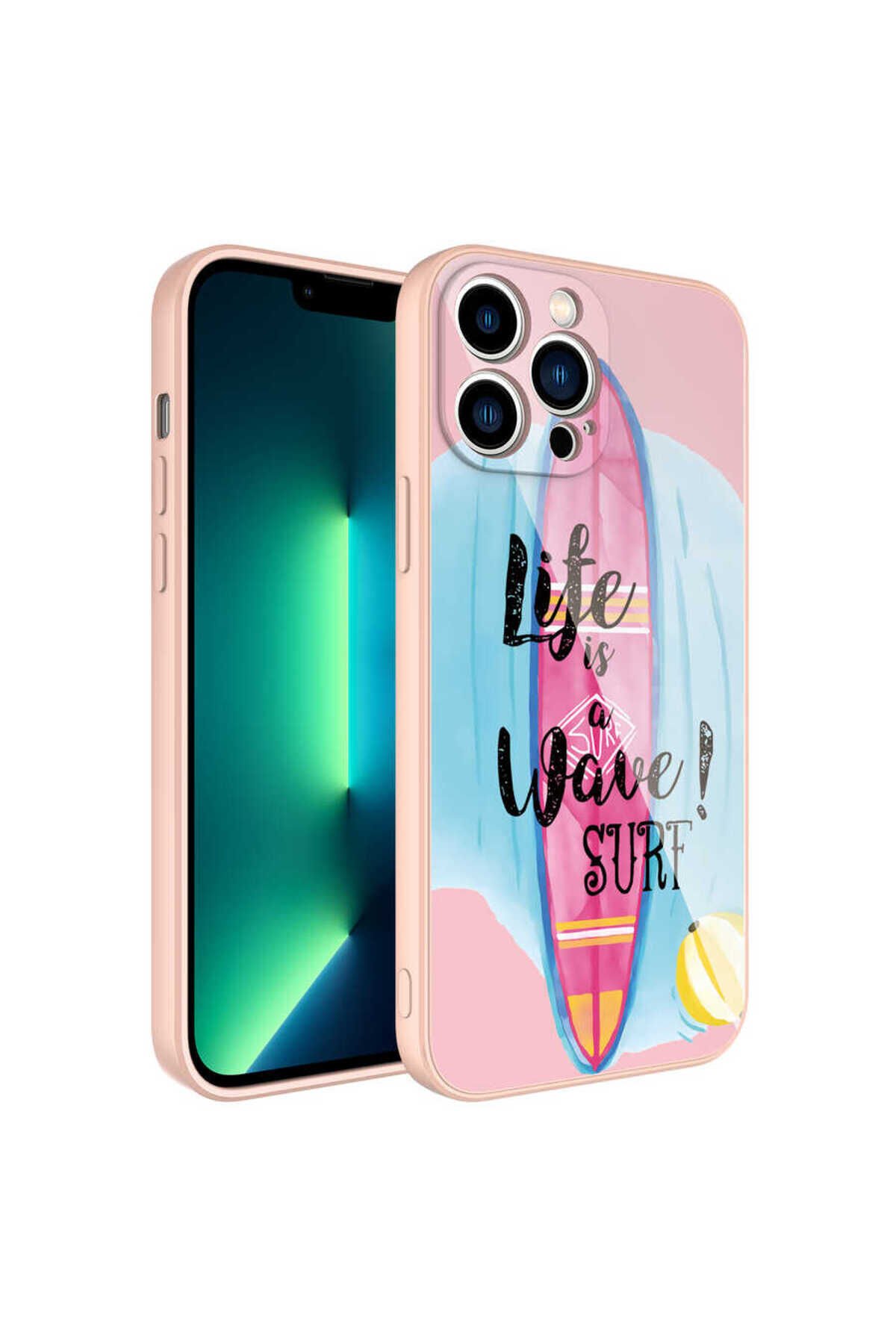 iPhone 13 Pro Max Uyumlu Kamera Korumalı Desenli Sert Silikon BSAY Epoksi Kılıf-NO10 No10