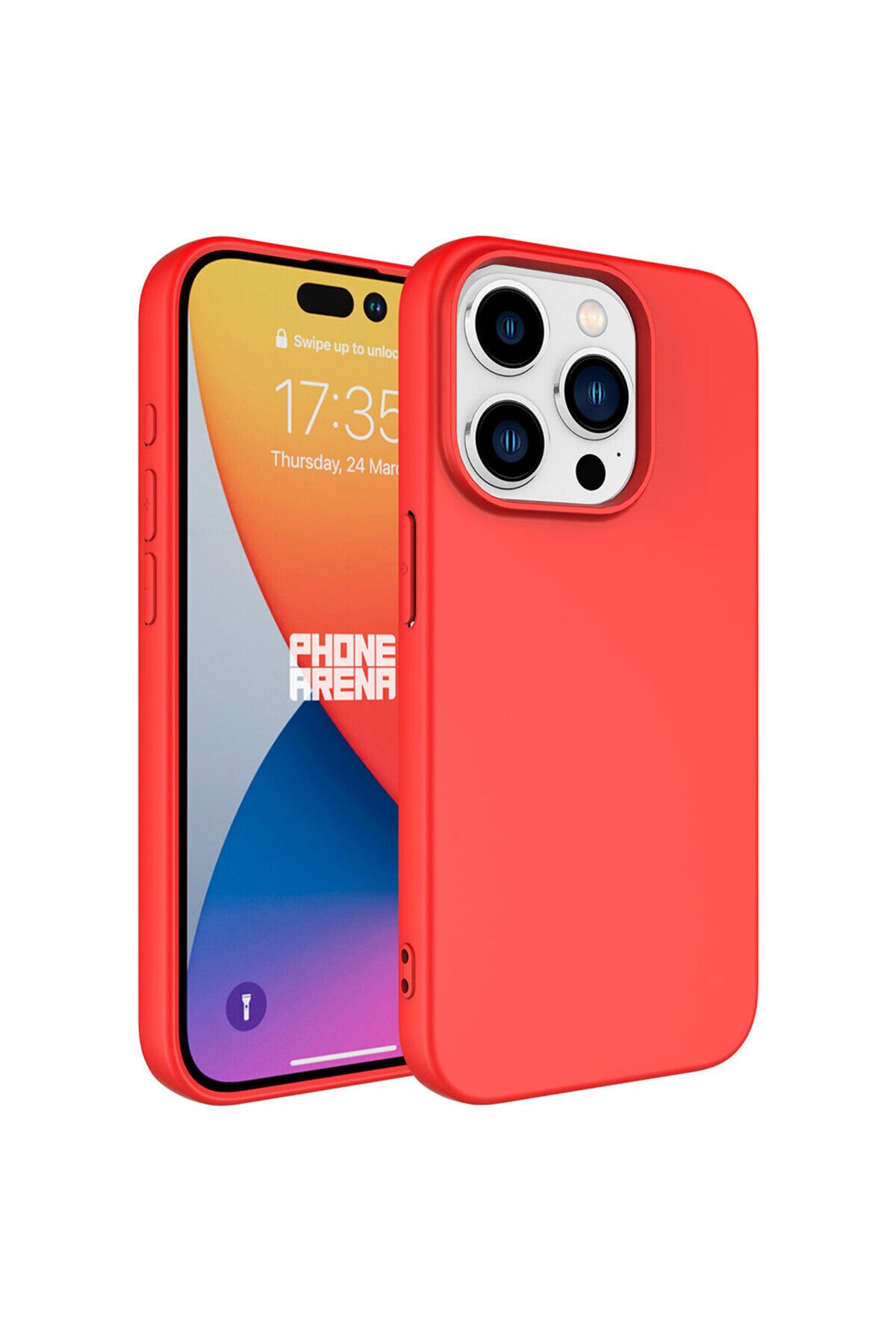 iPhone 15 Pro Uyumlu BSAY LSR Lansman Kılıf-Pembe Açık Kırmızı