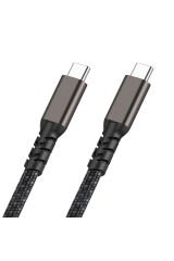 Siyah 2.Jenerasyon Type-C to Type-C USB3.2 PD Data Kablosu 100W 20Gbps 4K@60Hz 3 Metre-BSAY Siyah