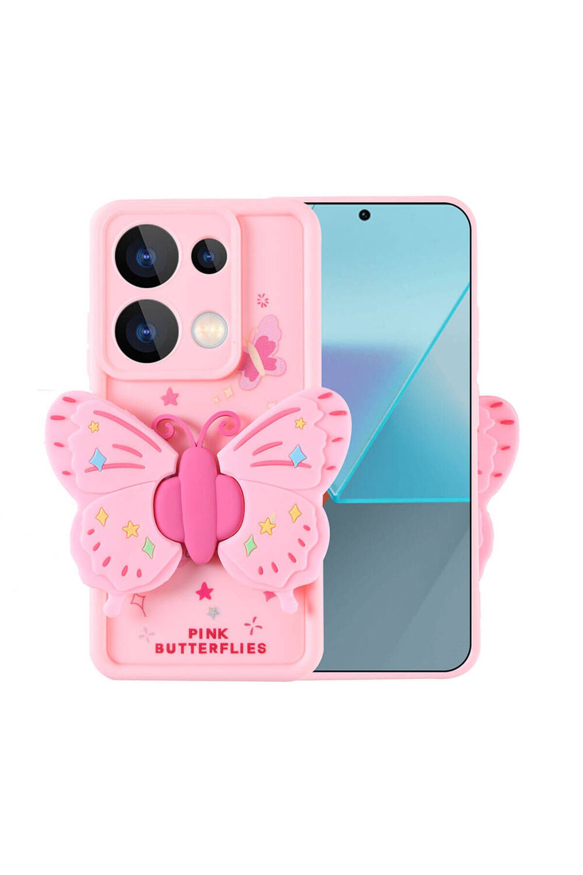 Poco M6 Pro 4G Kılıf Kamera Korumalı Figür Tasarımlı SBT Kapya Kapak - Pembe Açık Pembe Açık