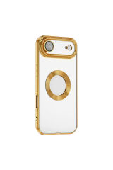 iPhone 17 Air Kılıf Kamera Korumalı Logo Gösteren Zore Omega Kapak - Turuncu Altın